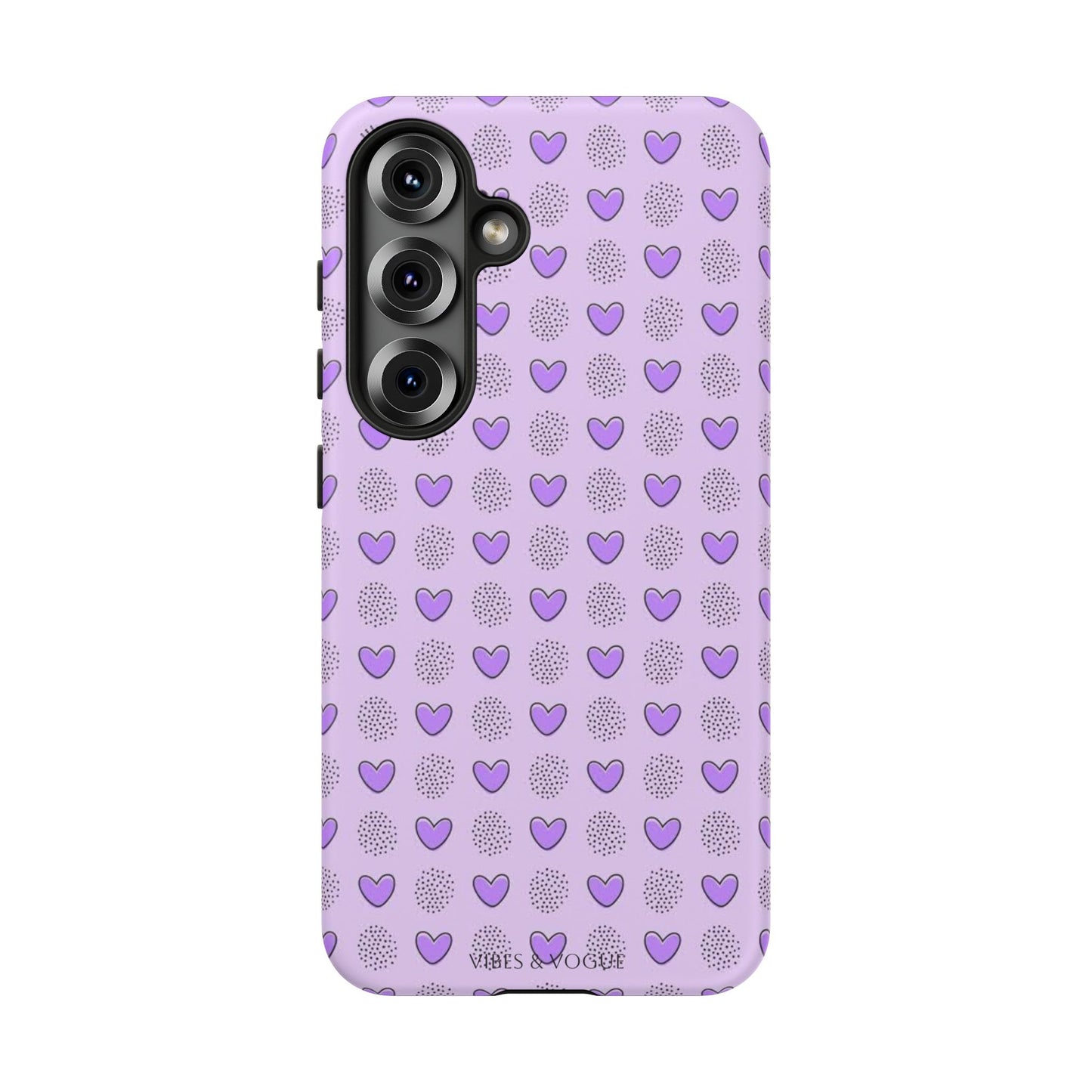 Purple Heart Pattern Phone Case - Tough Cases for a Stylish & Protective Vibe
