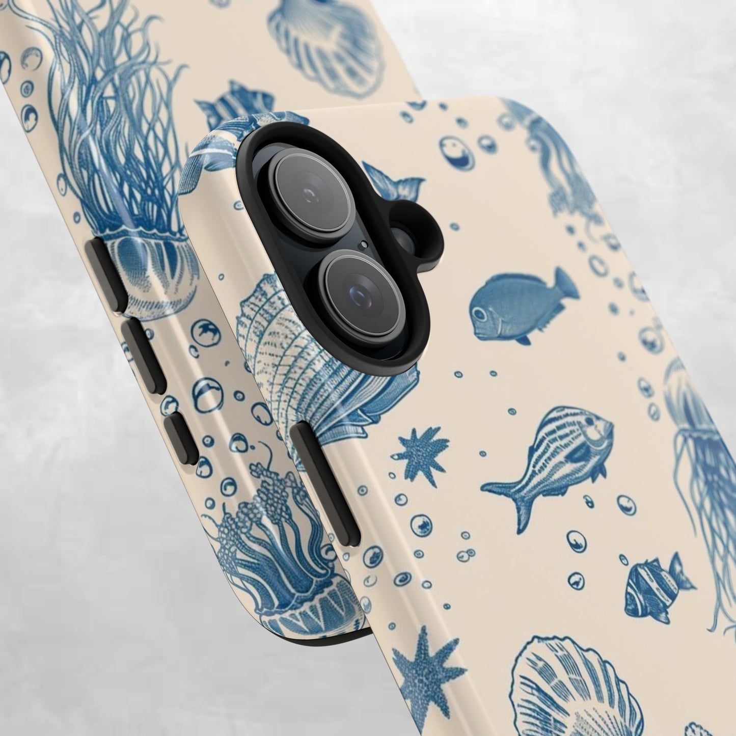 Ocean Blue Marine Pattern Tough Phone Case