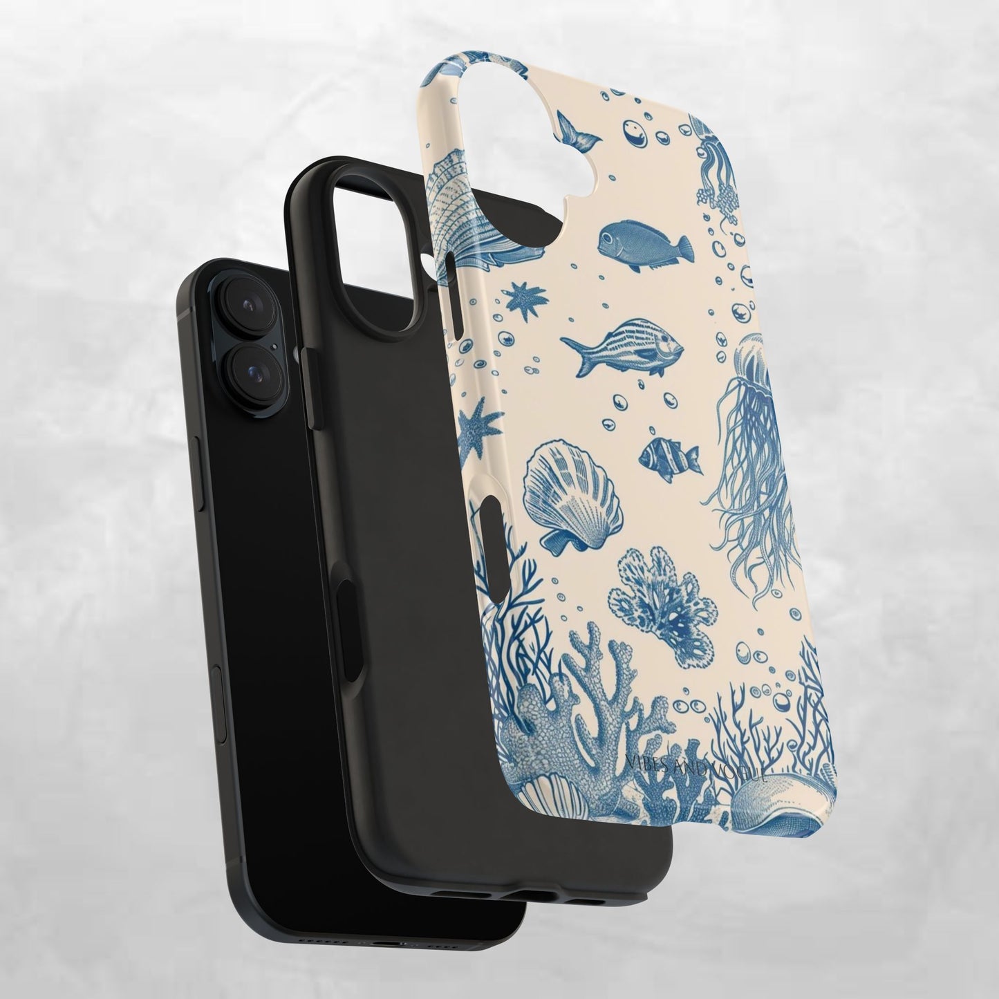 Ocean Blue Marine Pattern Tough Phone Case