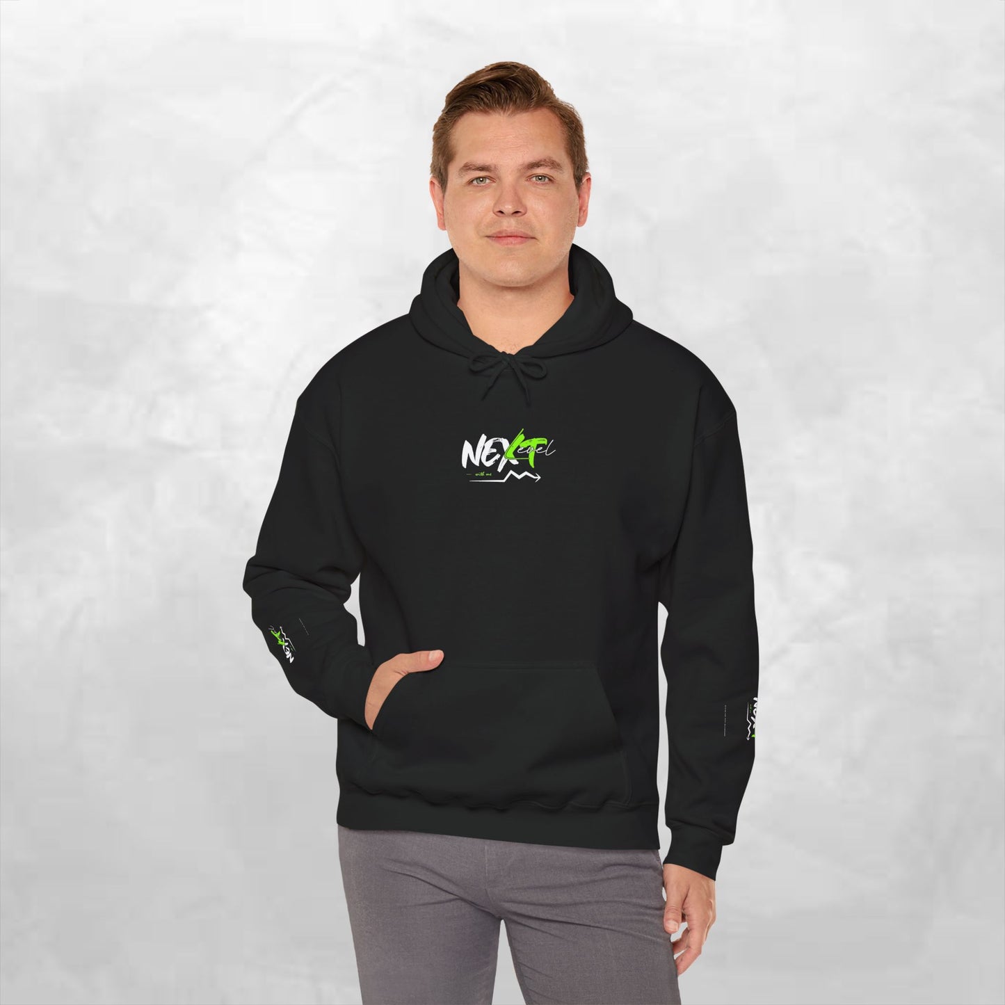 Next Wave Hoodie — Black Streetwear Hoodie with Neon Green Graphic