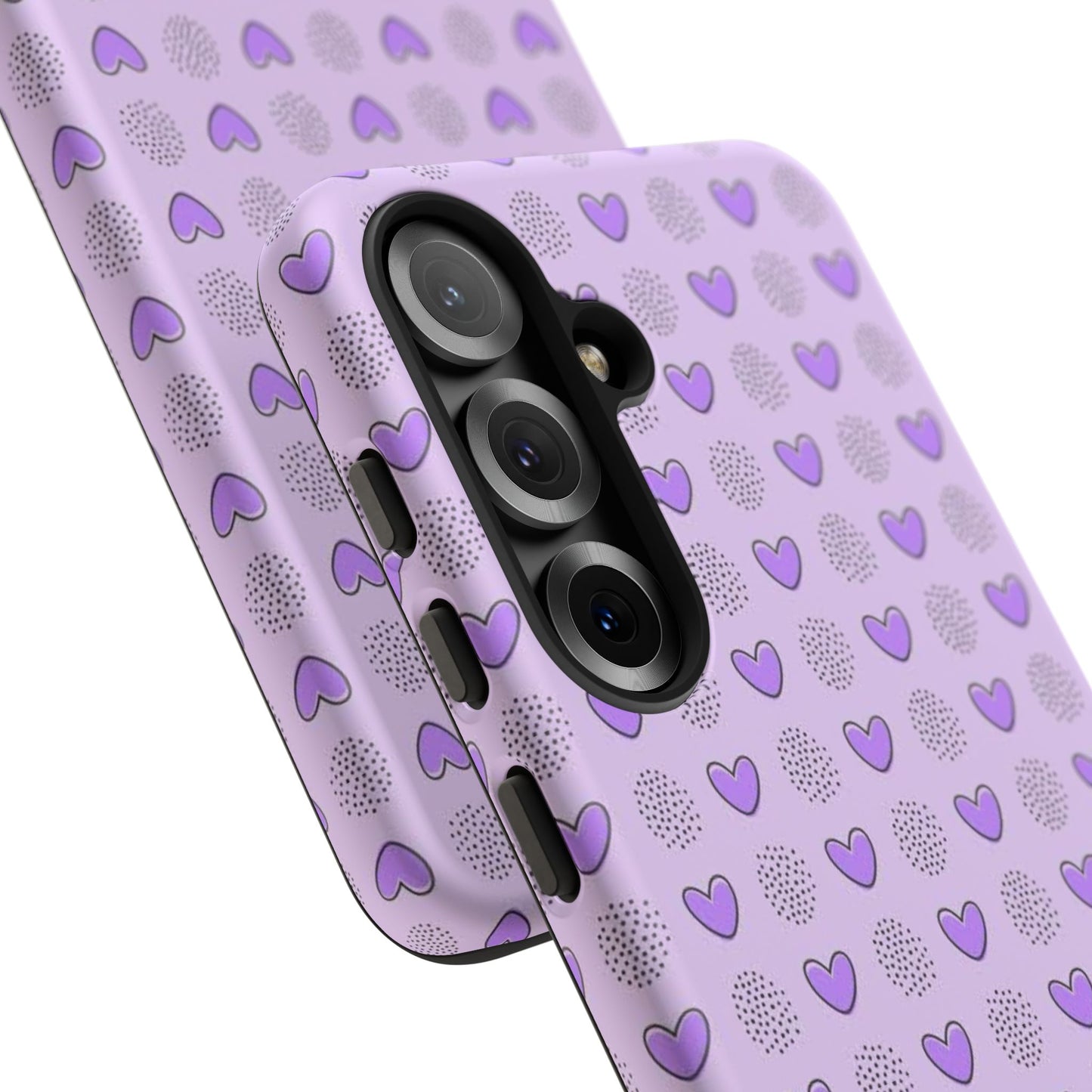 Purple Heart Pattern Phone Case - Tough Cases for a Stylish & Protective Vibe