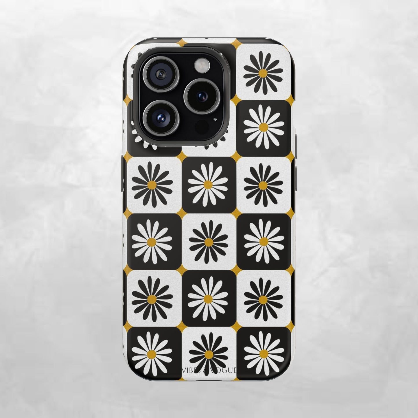 Retro Daisy Magnetic Tough Case - Stylish Protection for Your Phone