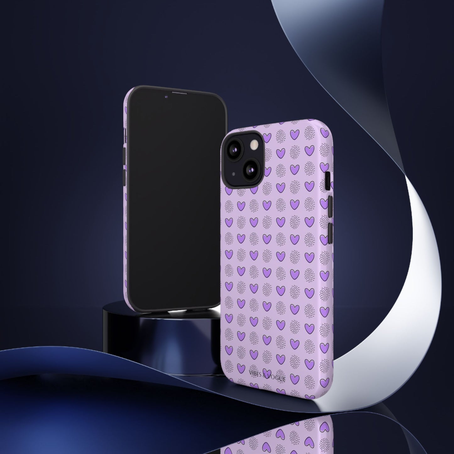 Purple Heart Pattern Phone Case - Tough Cases for a Stylish & Protective Vibe