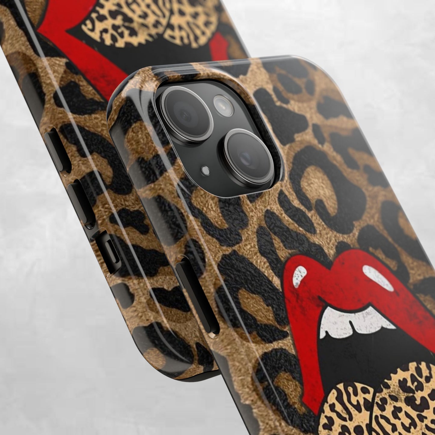 Leopard Lip Tough Phone Case — Bold Animal Print Phone Cover