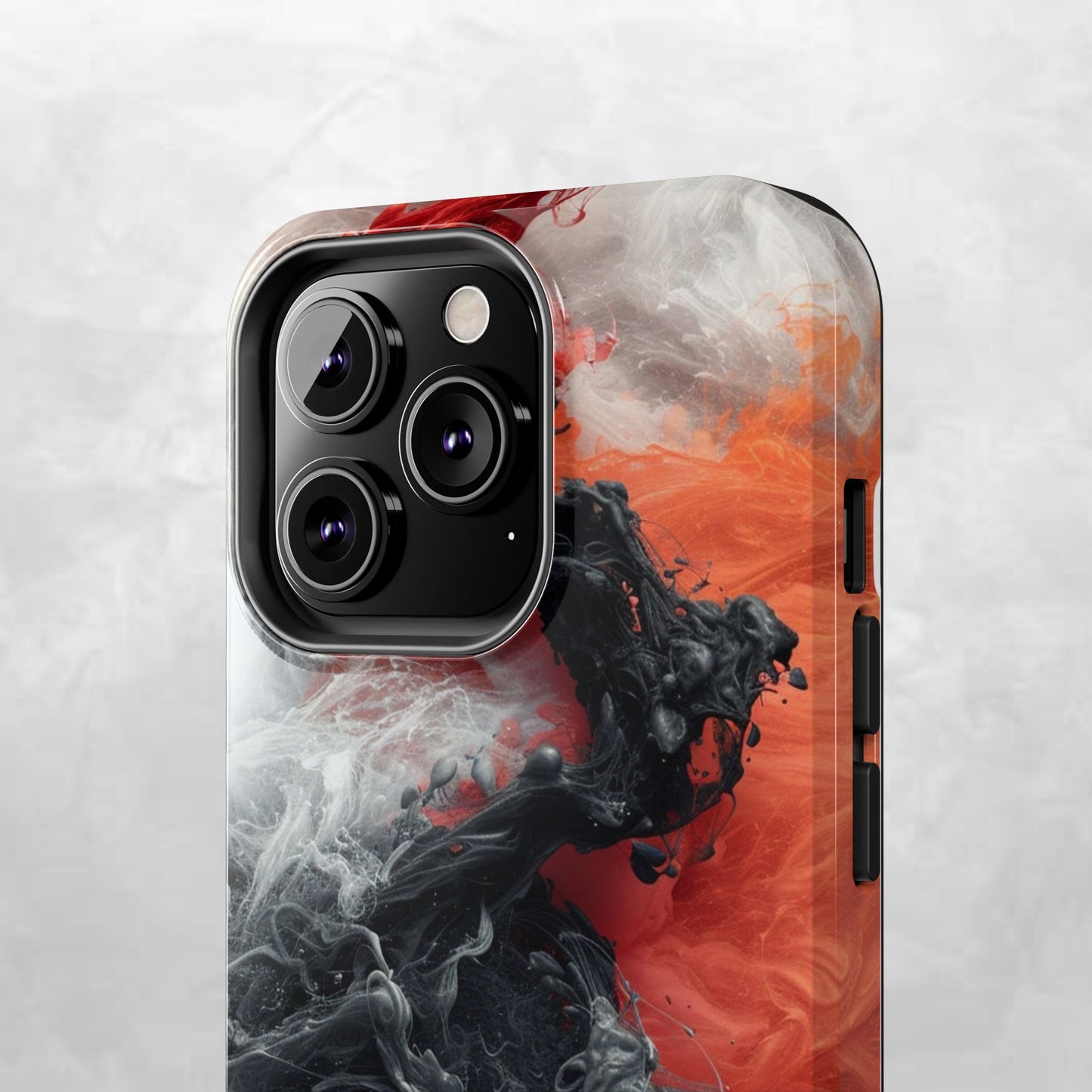 Abstract Red & Black Smoke Tough Phone Case — Vibes and Vogue Protective Cover