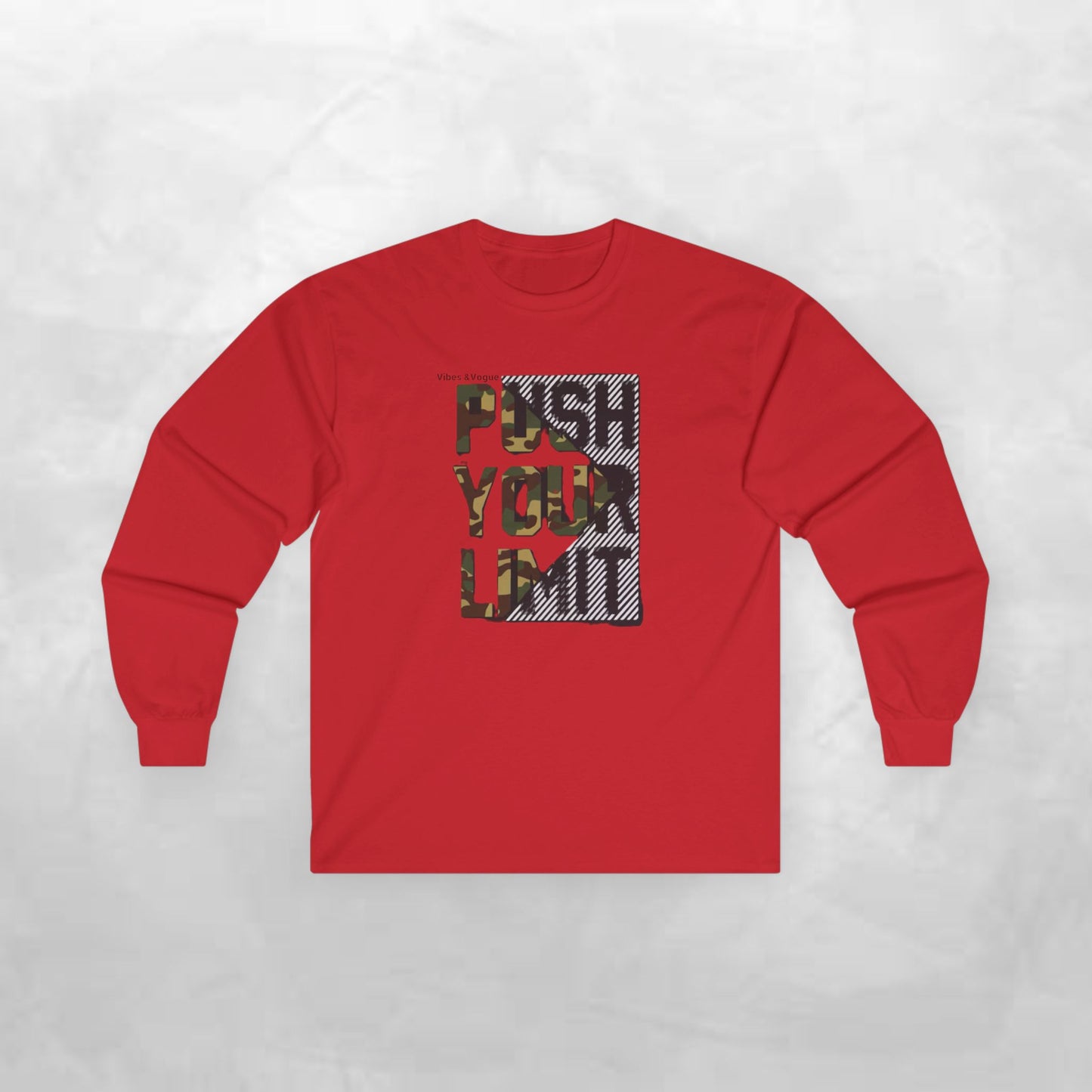 Unisex Ultra Cotton Long Sleeve Tee - "Push Your Limit" Motivational Shirt, Gym Wear, Fitness Gift, Workout Apparel, Casual Style
