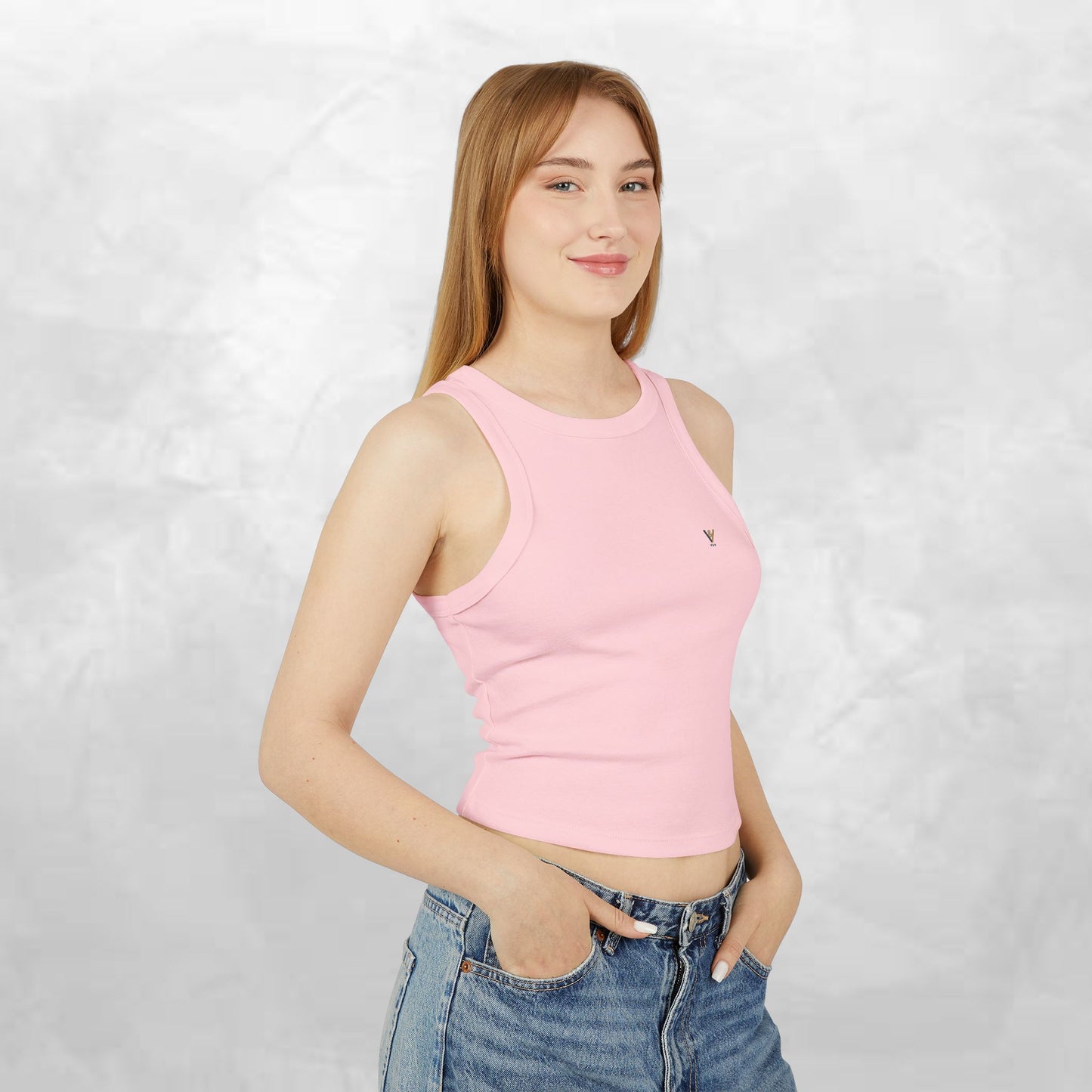 Women's Micro Rib Racer Tank Top - Effortless Everyday Style