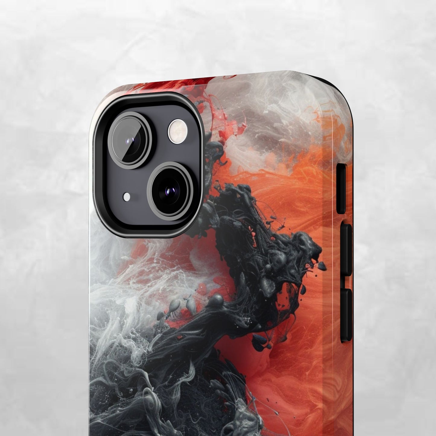Abstract Red & Black Smoke Tough Phone Case — Vibes and Vogue Protective Cover