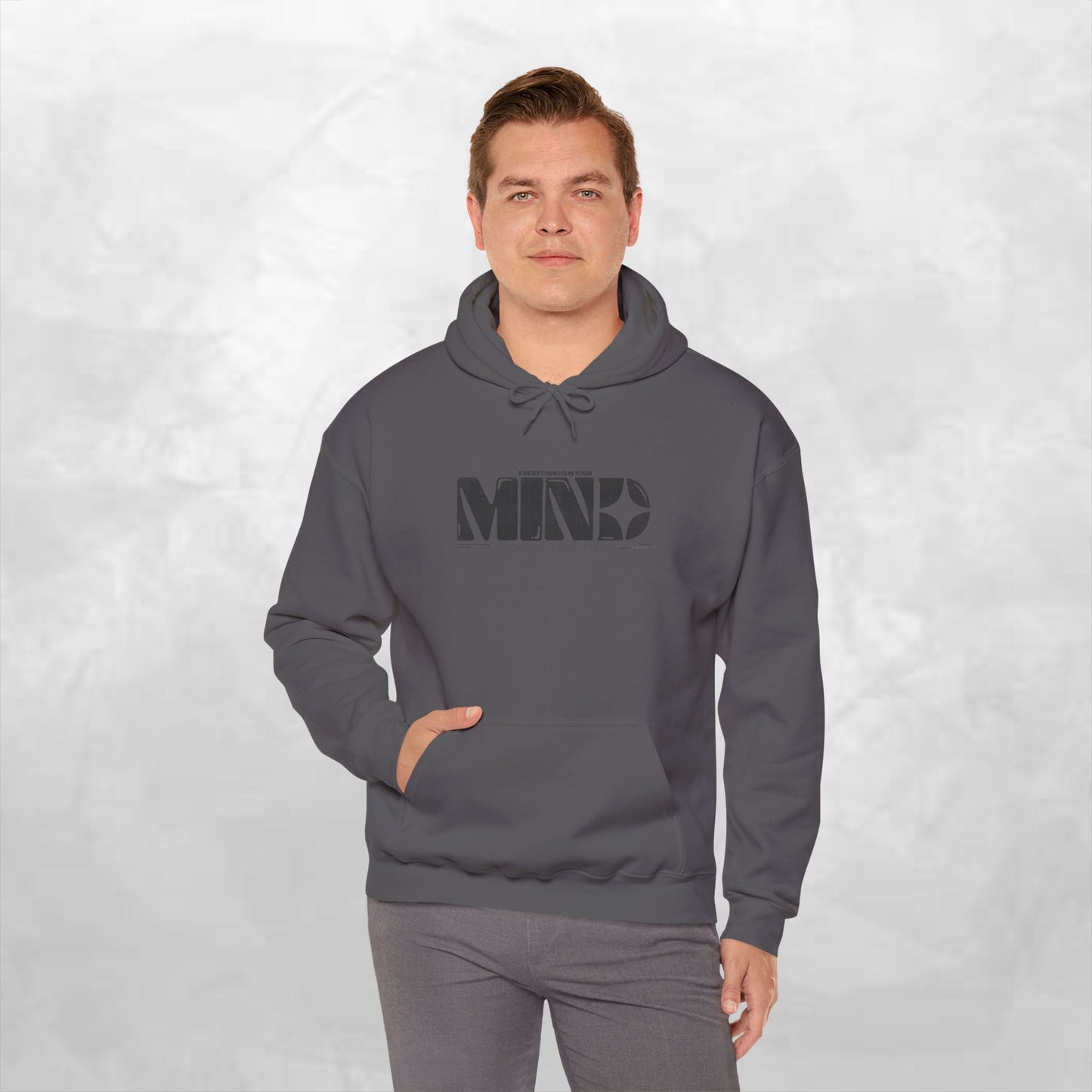 Mind Logo Hoodie — Minimalist Black Typography Pullover