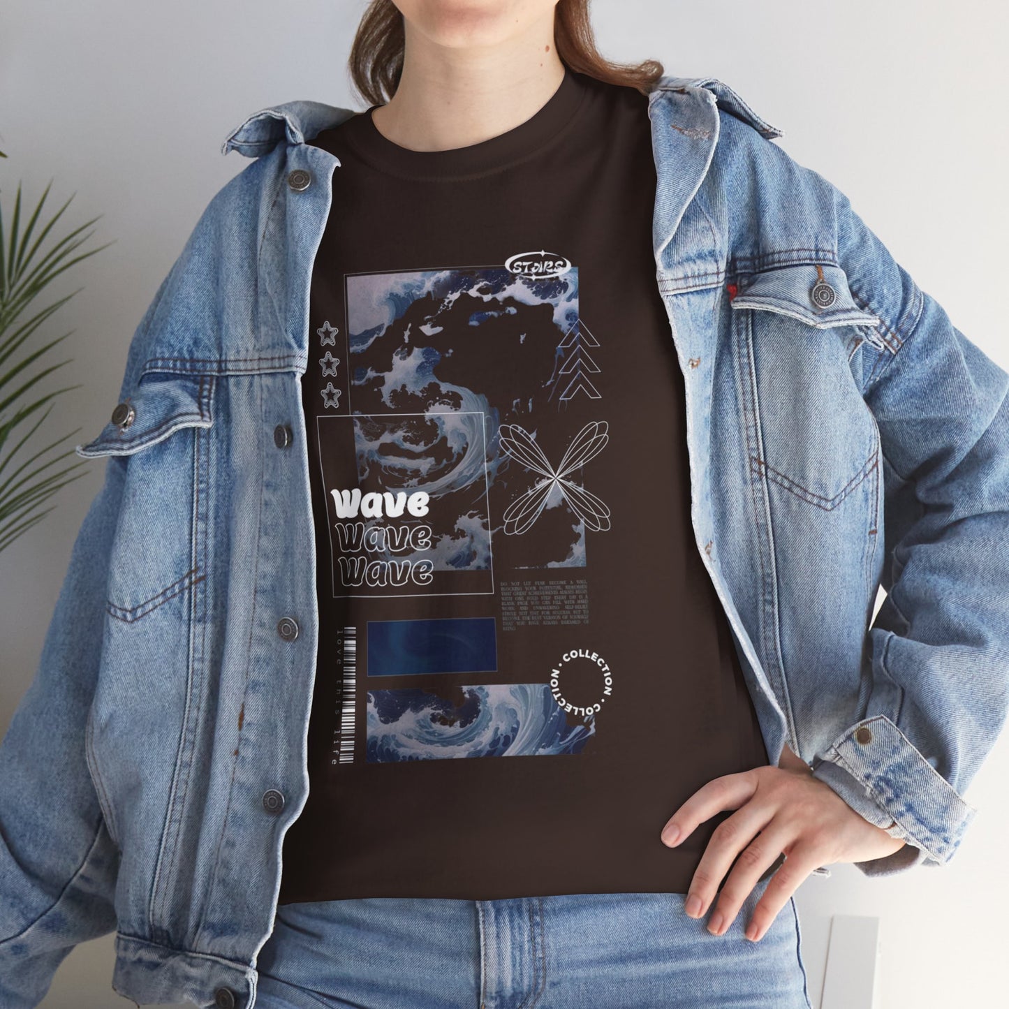 Wave Graphic Tee — Retro Surf Collage T-Shirt