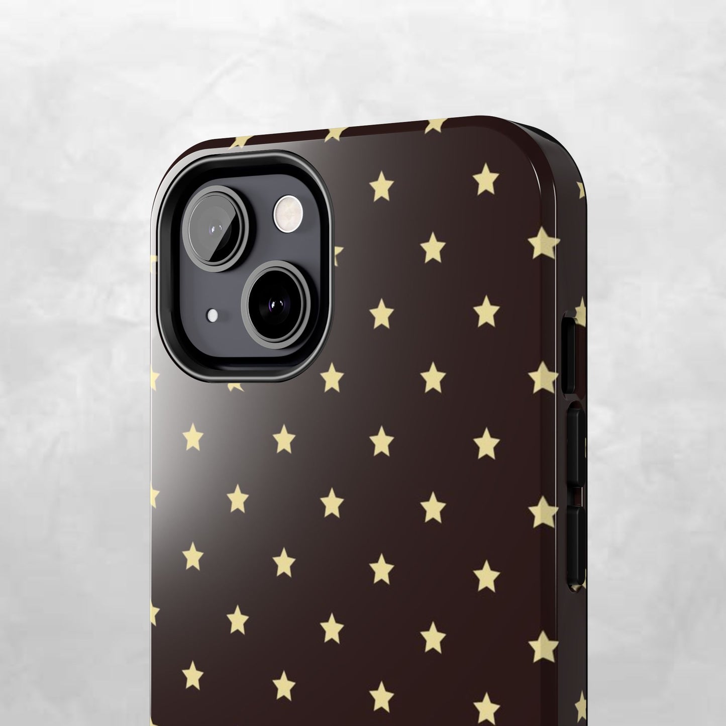 Star Pattern Tough Phone Case — Gold Stars on Chocolate Brown