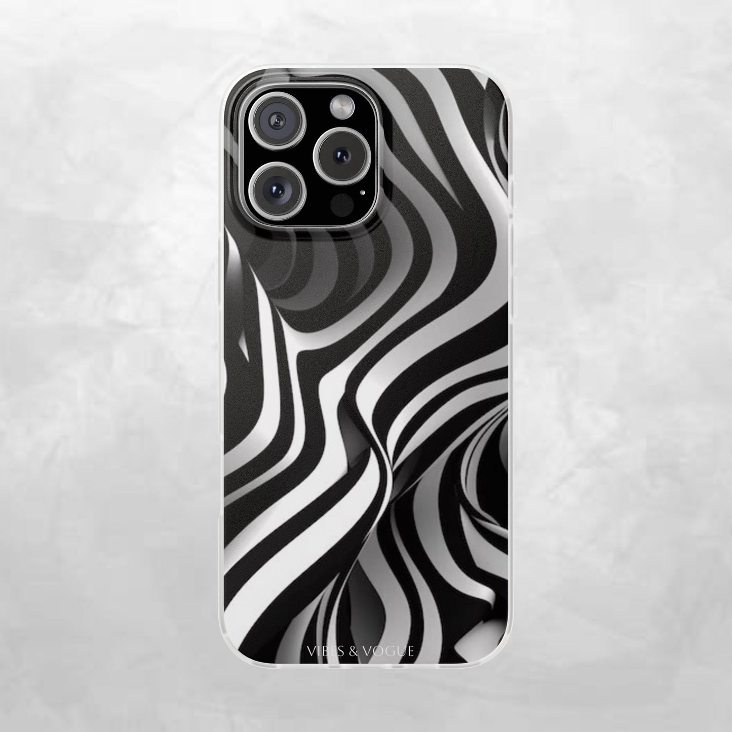 Stylish Phone Cases, Trendy Flexi Cases for iPhone, Black and White Art Case, Gifts for Him/Her, Phone Accessories, Unique Design