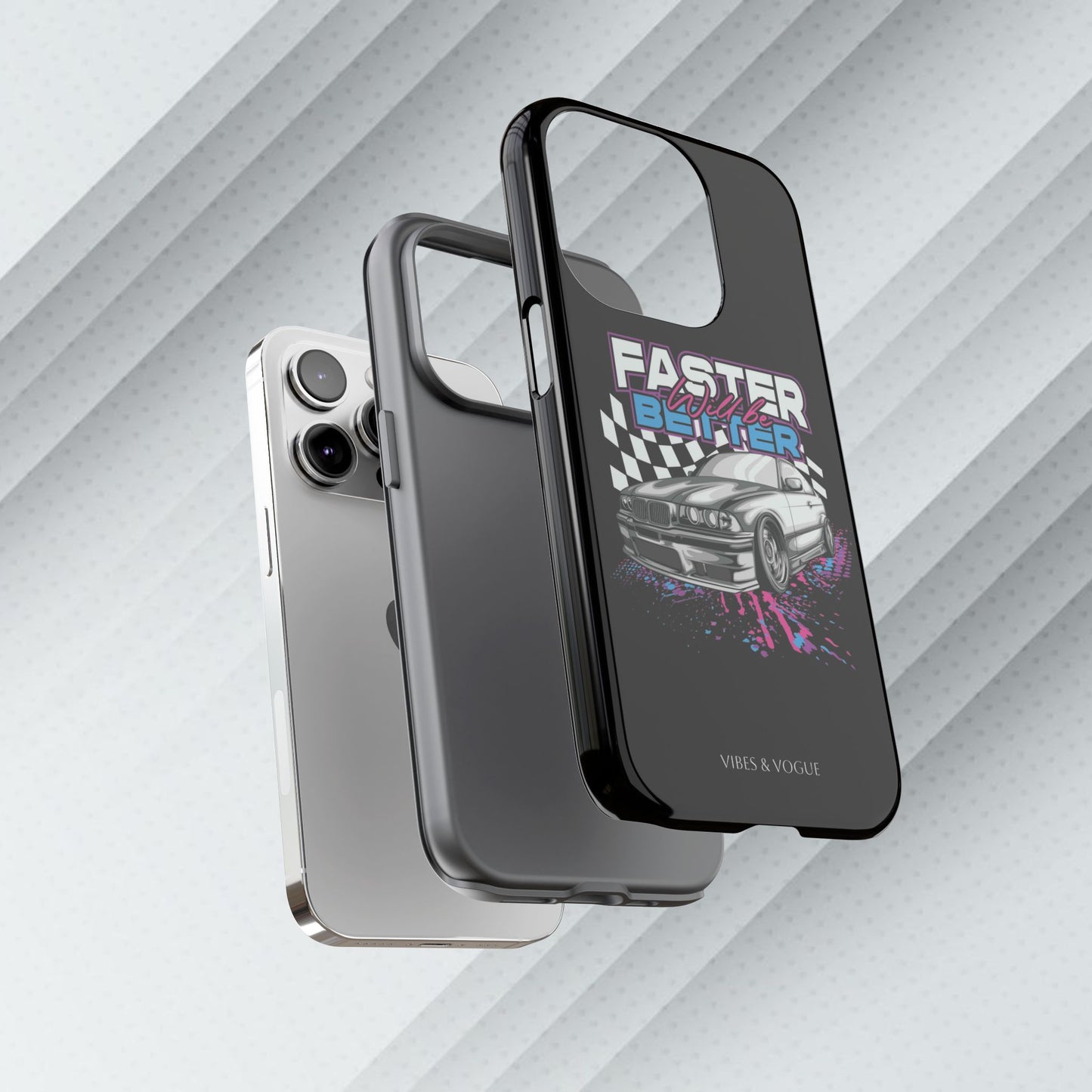 Racing Phone Case - 'Faster Is Better' Design for Car Enthusiasts