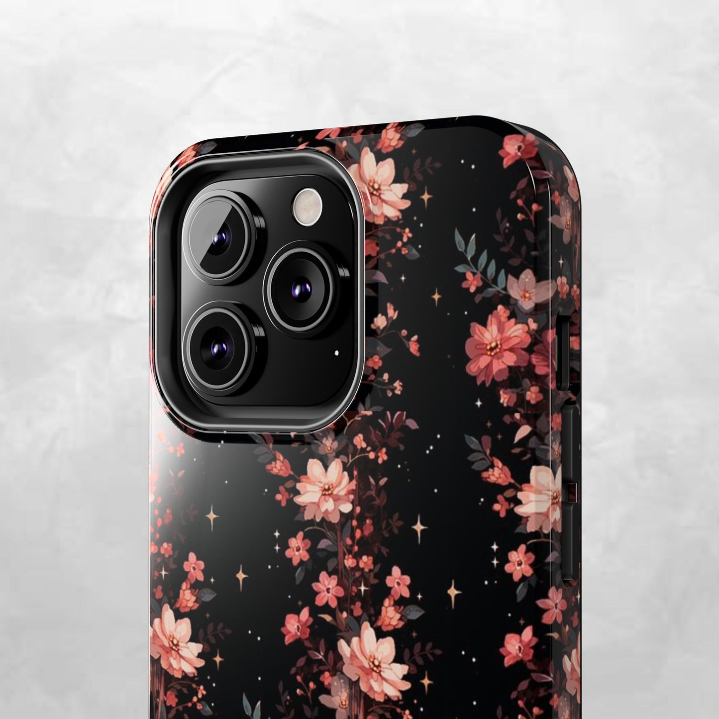Floral Galaxy Phone Case – Dark Pink Blossom Tough Protective Case