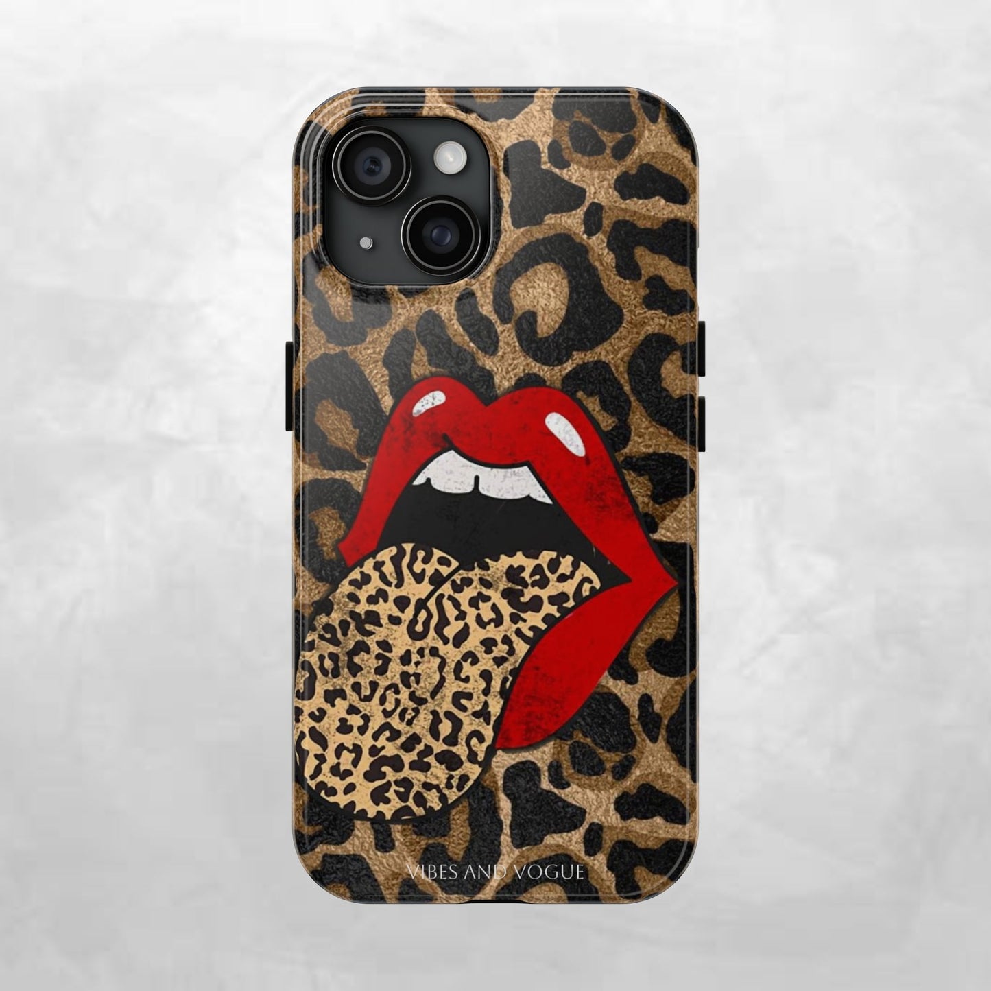 Leopard Lip Tough Phone Case — Bold Animal Print Phone Cover