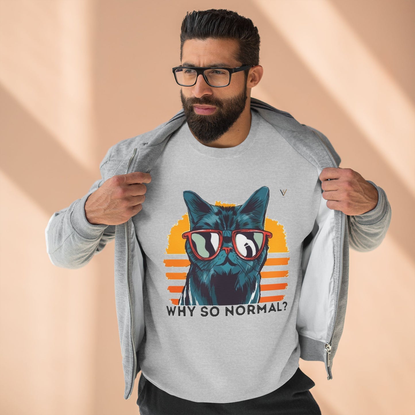 Funny Cat Crewneck Sweatshirt - 'Why So Normal?' - Unisex Casual Apparel