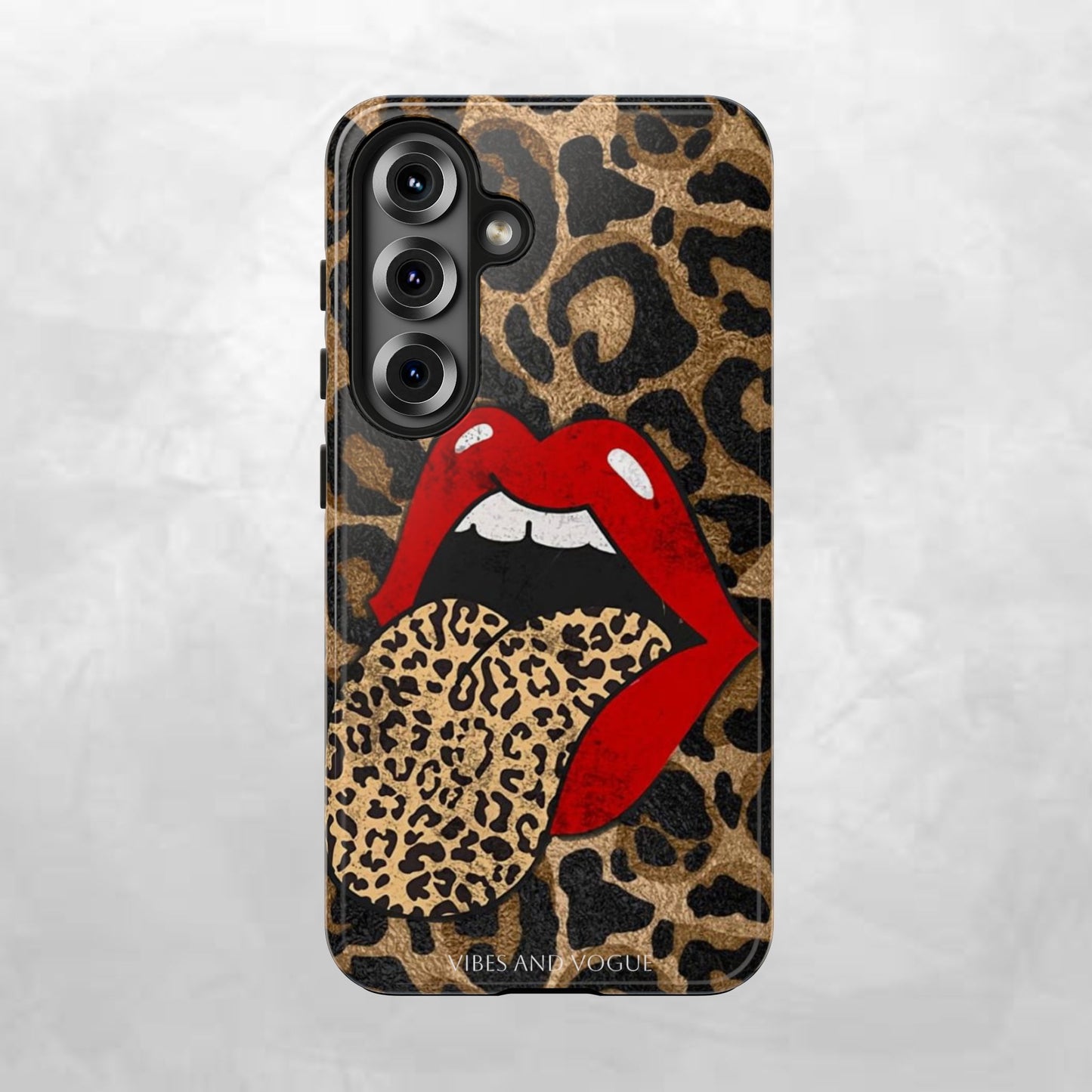 Leopard Lip Tough Phone Case — Bold Animal Print Phone Cover