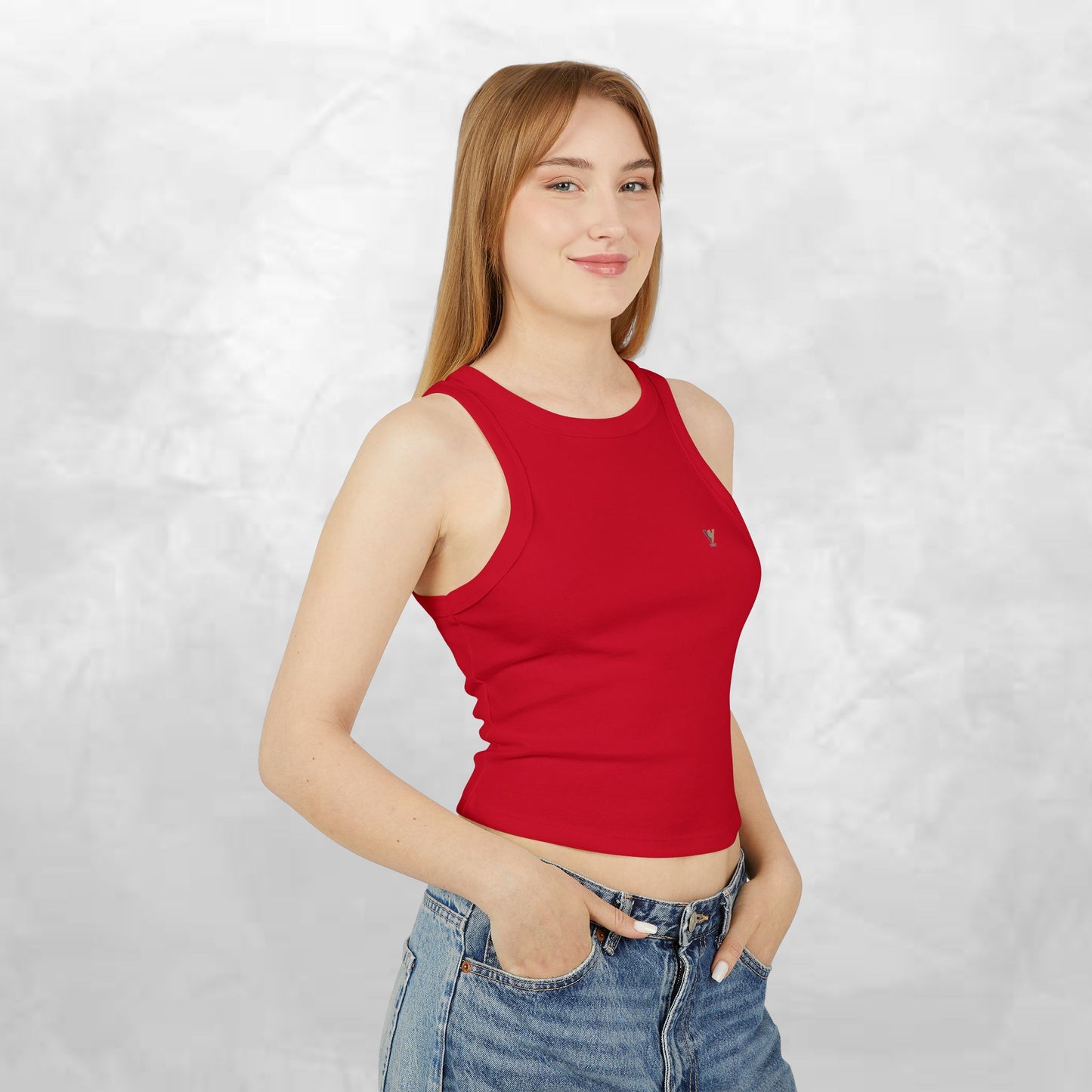 Women's Micro Rib Racer Tank Top - Effortless Everyday Style