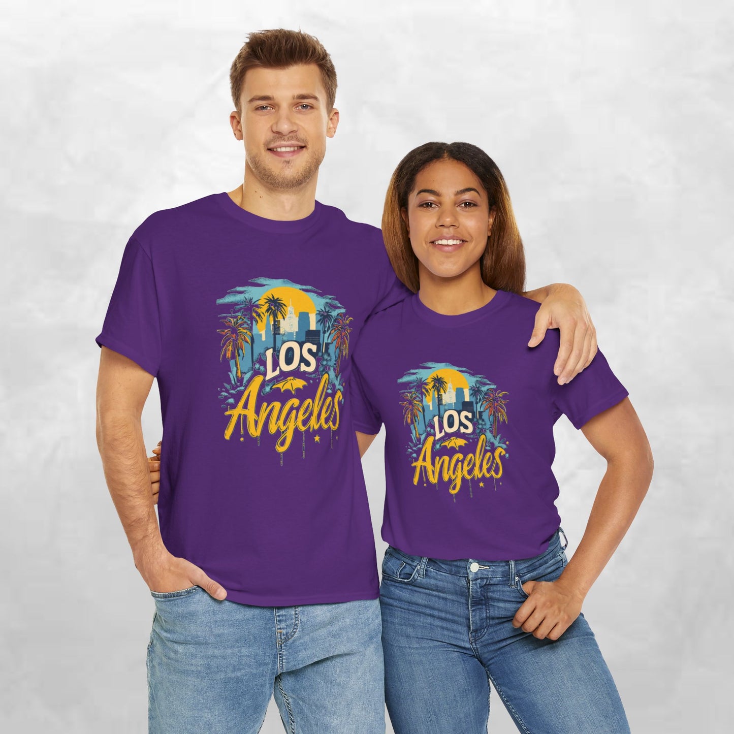Los Angeles Sunset Unisex Heavy Cotton Tee - Casual Comfortable Streetwear