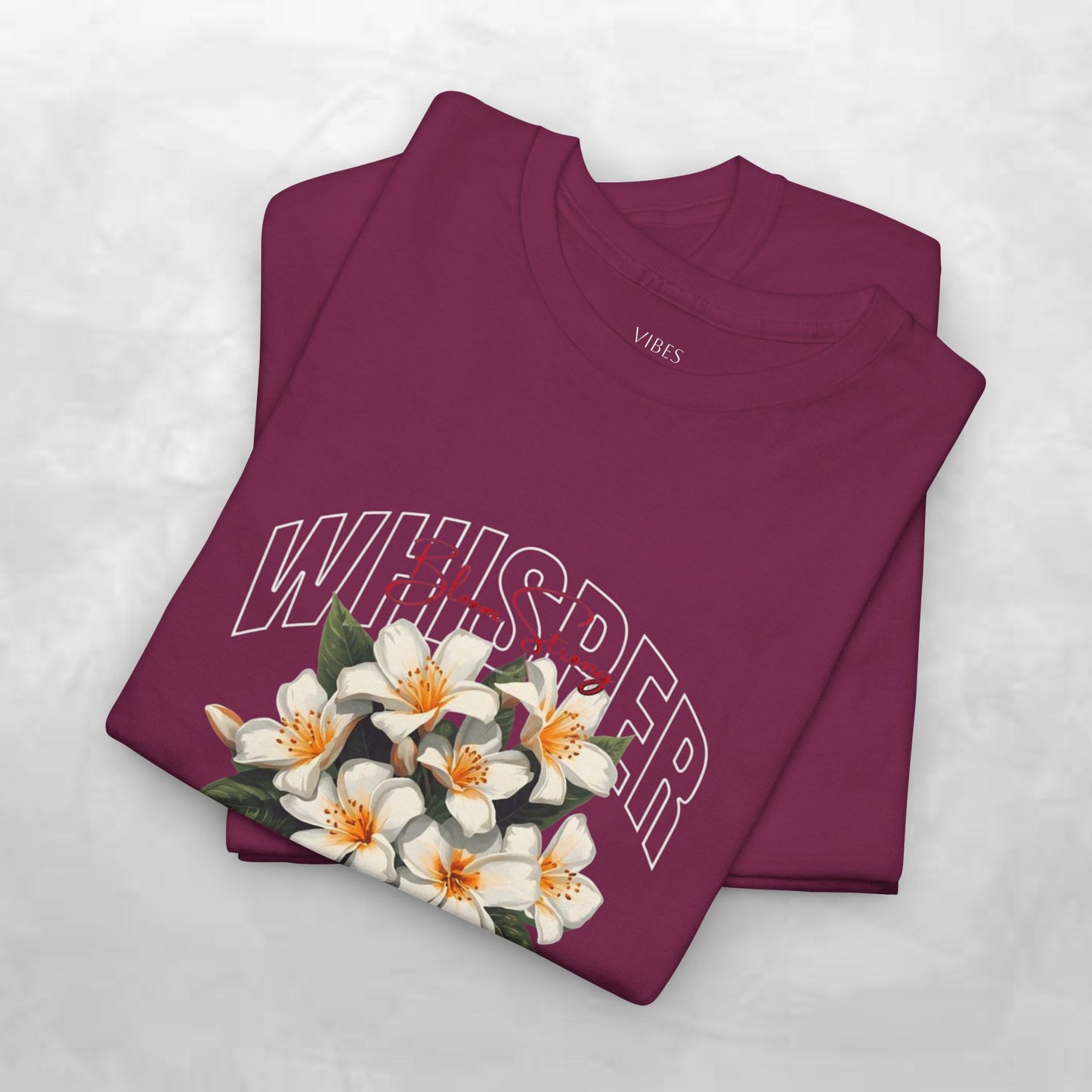 Floral "Whisper Flower" Graphic Tee — Vintage Plumeria Blossom Shirt