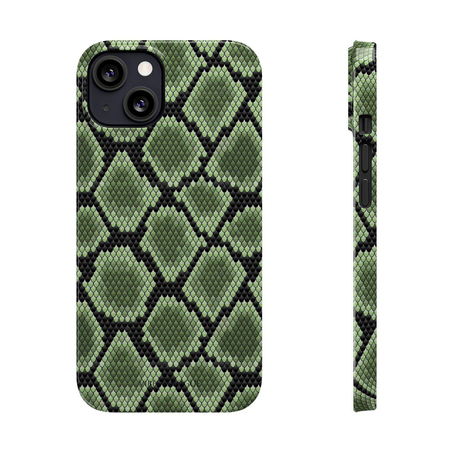 Sleek Green Snake Skin Slim Phone Case - Stylish & Protective for All Occasions