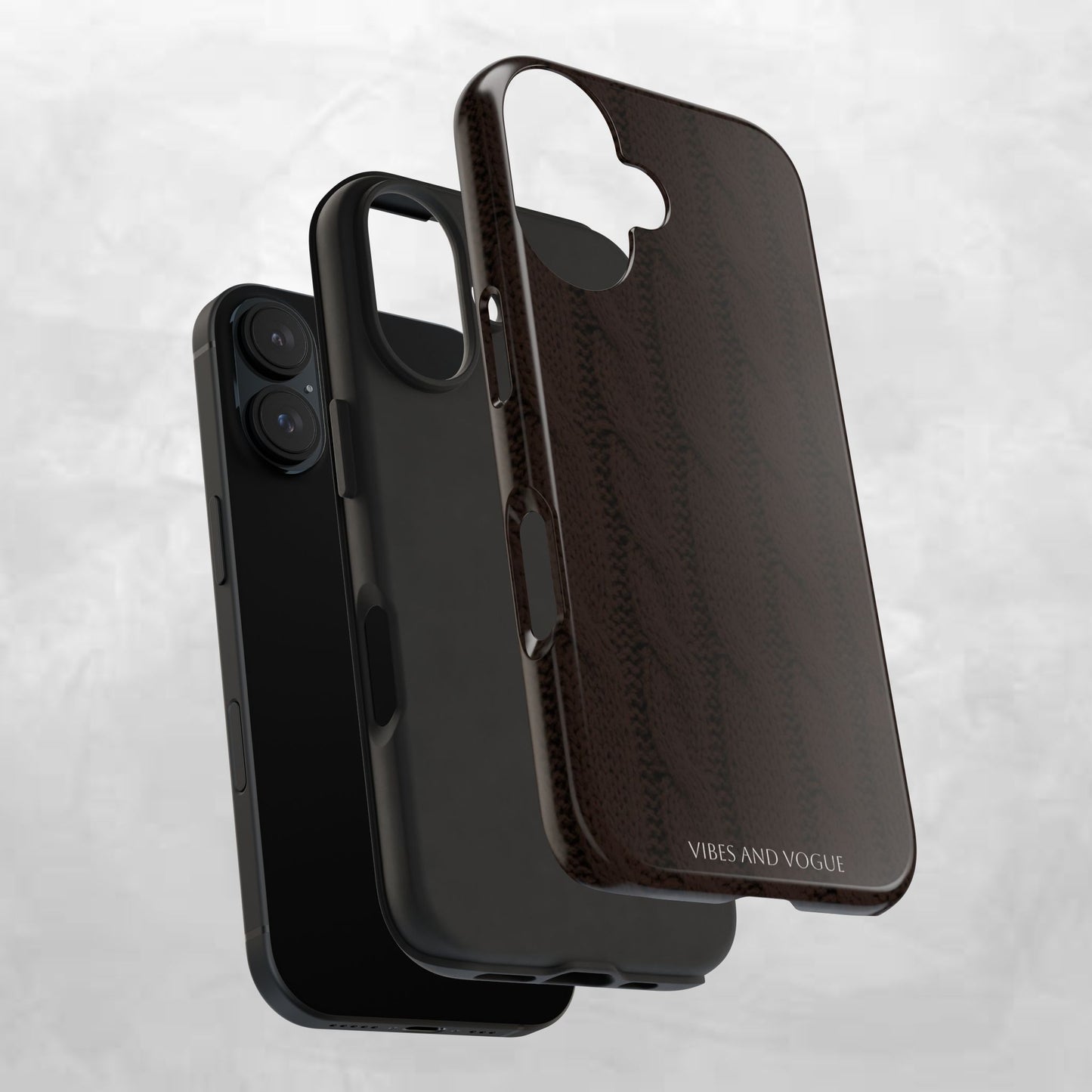 Cable Knit Chocolate Tough Phone Case — Vibes and Vogue Protective Cover