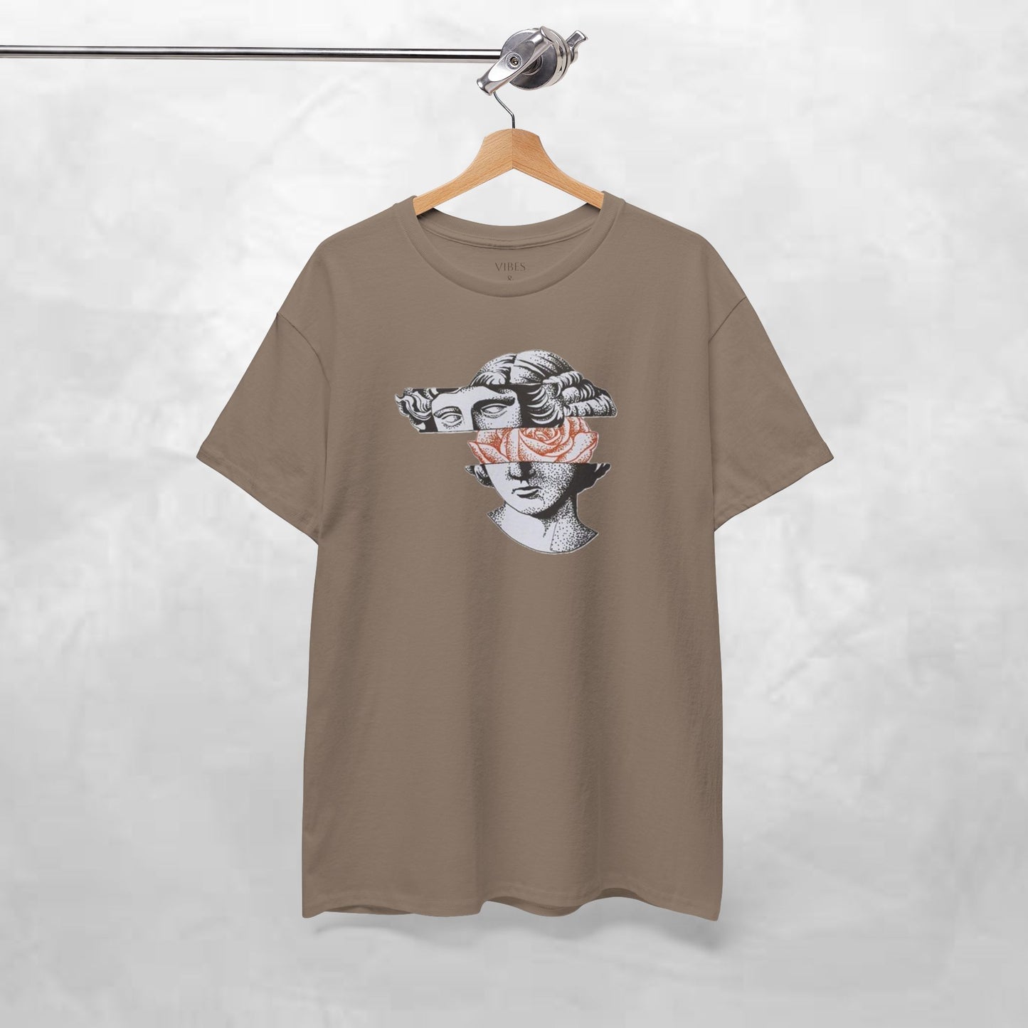 Artistic Unisex Heavy Cotton Tee – Abstract Face Design