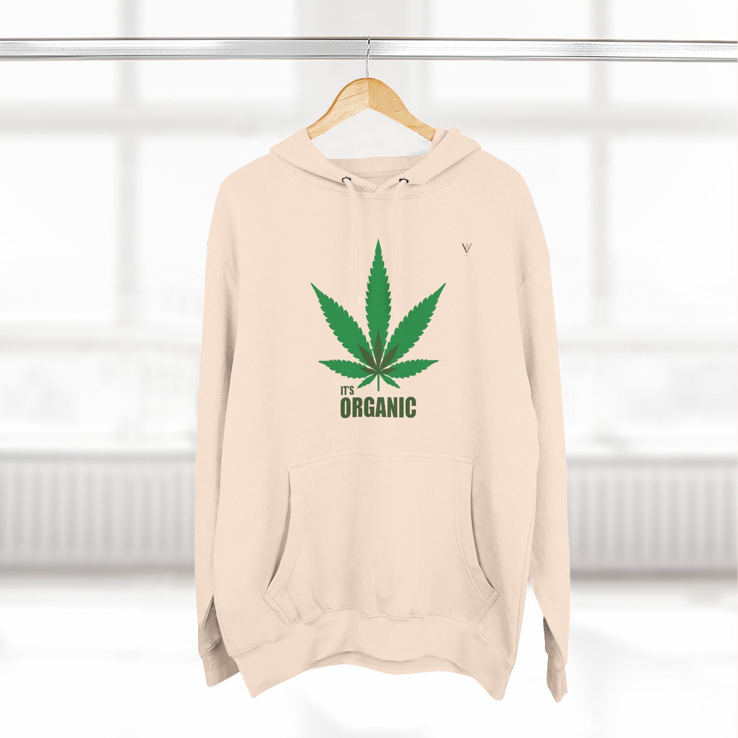 Organic Hemp Leaf Fleece Hoodie - Eco-Friendly Cannabis Apparel