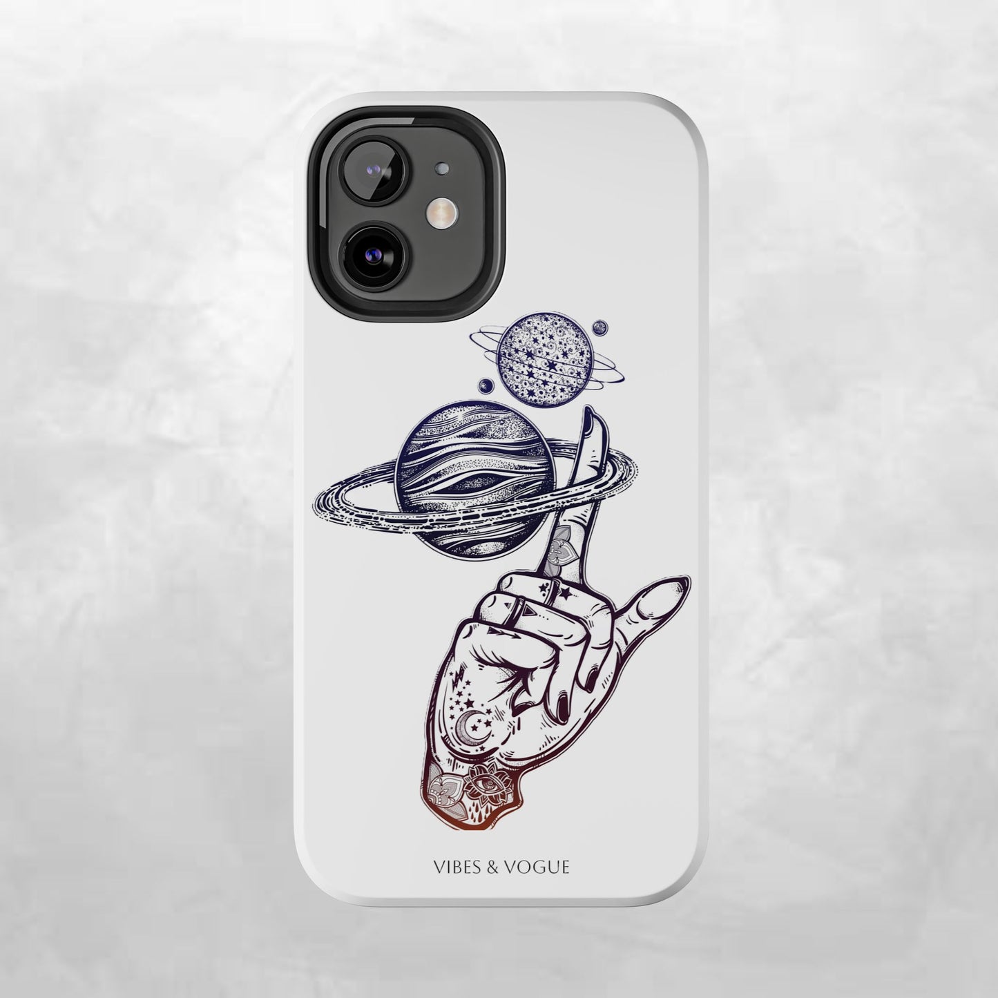 Cosmic Tattoo Phone Case, Unique Galaxy Cell Phone Cover, Gift for Astronomers, Trendy Space Phone Protector, Birthday and Holiday Gift
