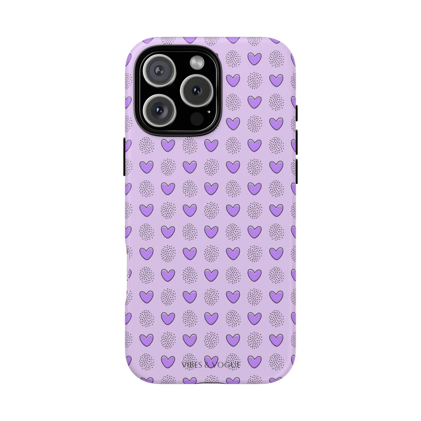 Purple Heart Pattern Phone Case - Tough Cases for a Stylish & Protective Vibe