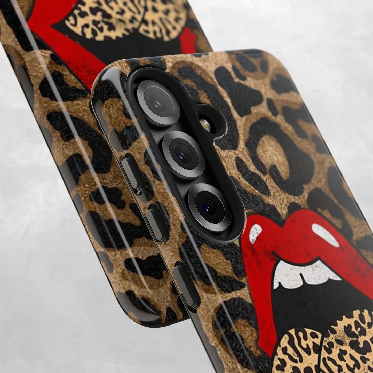 Leopard Lip Tough Phone Case — Bold Animal Print Phone Cover
