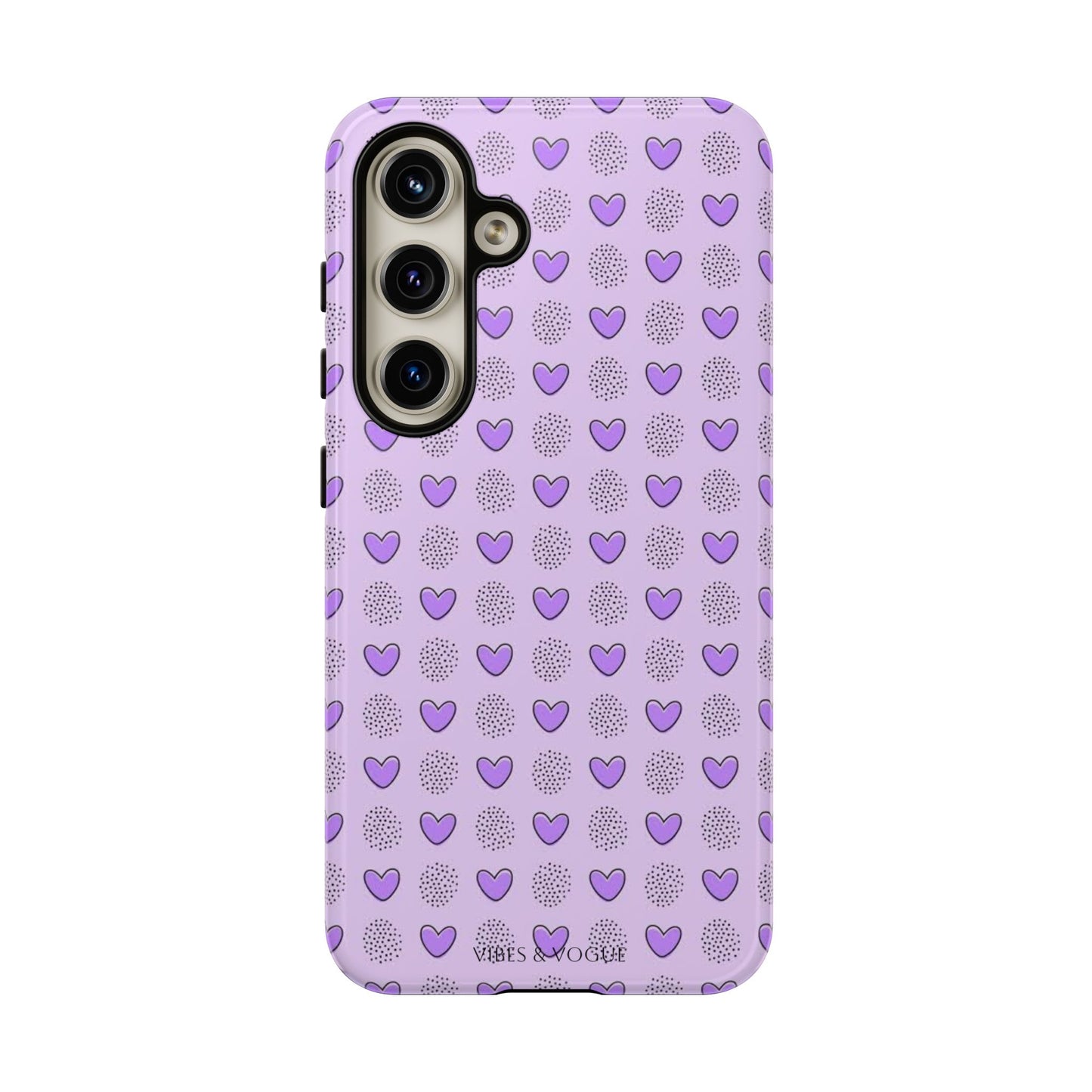 Purple Heart Pattern Phone Case - Tough Cases for a Stylish & Protective Vibe