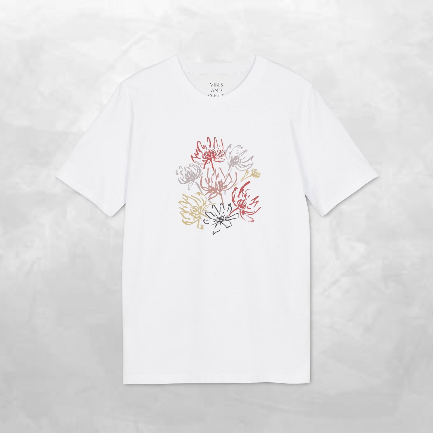 Floral Sketch Tee — Minimal Line Art Flowers T-Shirt