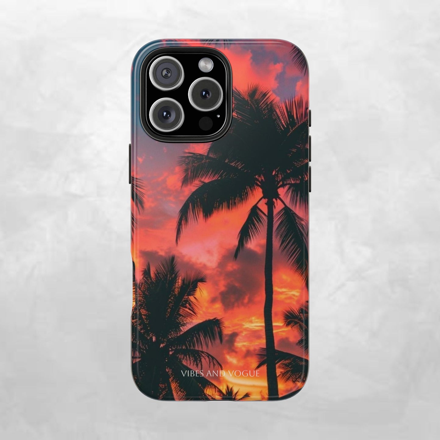 Tropical Sunset Tough Phone Case — Palm Tree Sunset Protective Phone Cover