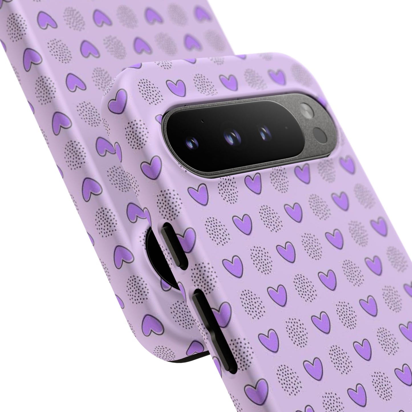 Purple Heart Pattern Phone Case - Tough Cases for a Stylish & Protective Vibe