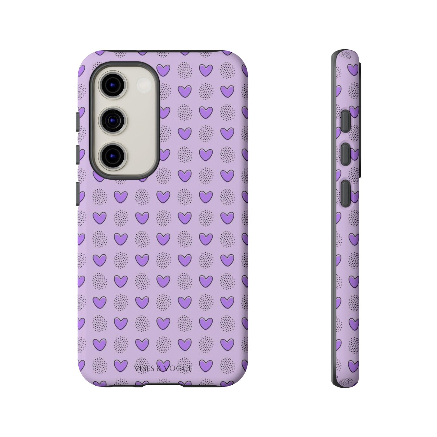 Purple Heart Pattern Phone Case - Tough Cases for a Stylish & Protective Vibe