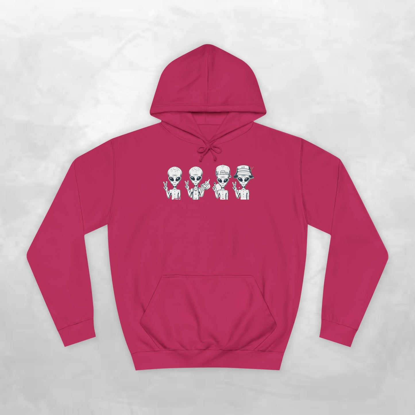 Retro Alien College Hoodie - Unisex Warm Sweatshirt for Campus Style