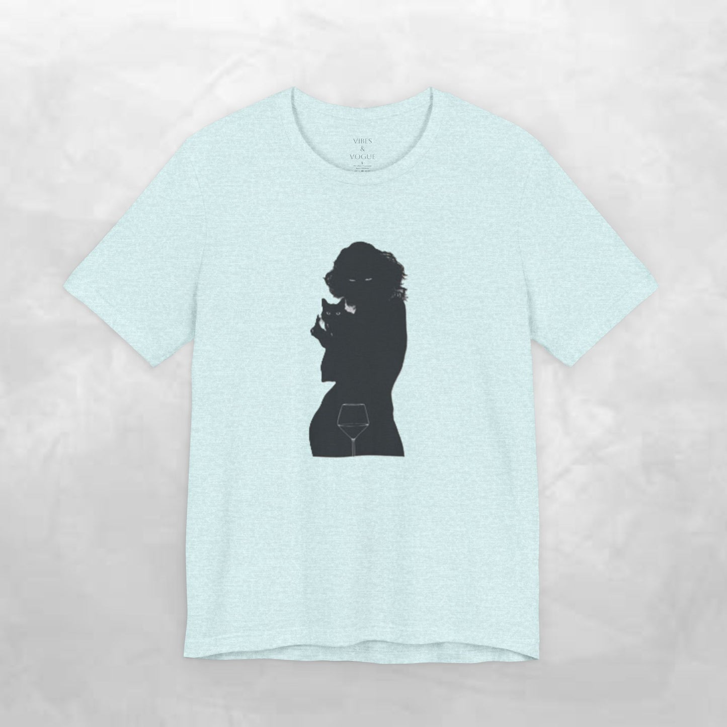 Unisex Silhouette Tee for Stylish Nights, Trendy Casual Wear, Gift for Her, Wine Lover Shirt, Cozy Evening Outfit