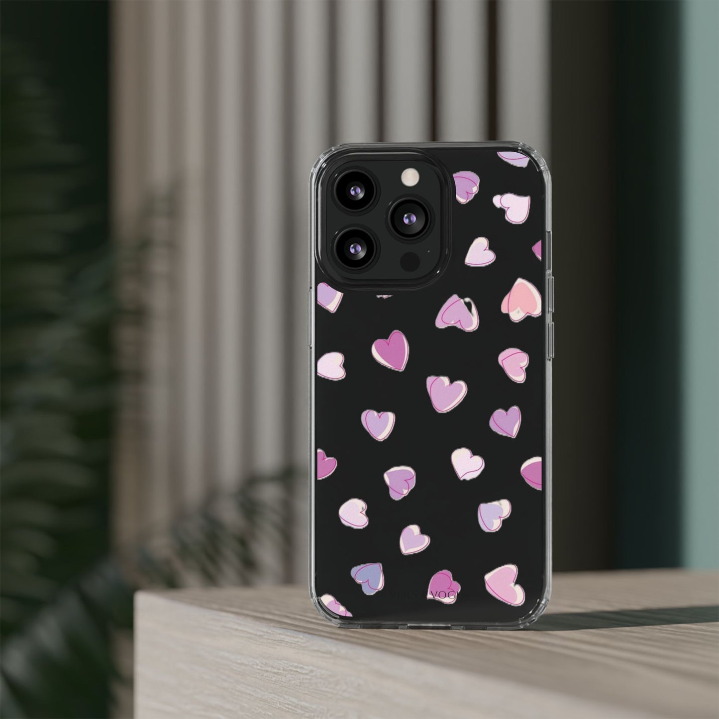 Heart Pattern Clear Case, Cute Phone Cover, Valentine's Day Gift, Trendy Phone Accessory, Love Theme Case