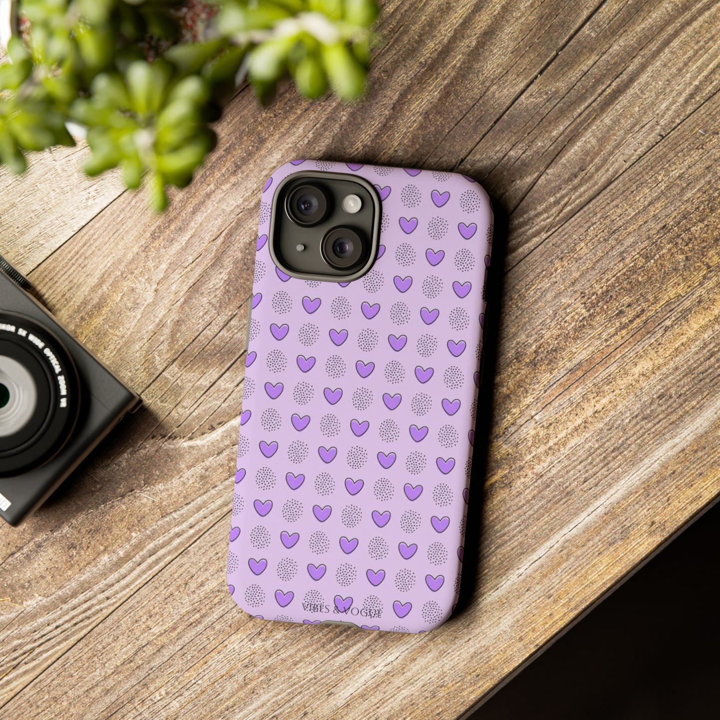 Purple Heart Pattern Phone Case - Tough Cases for a Stylish & Protective Vibe