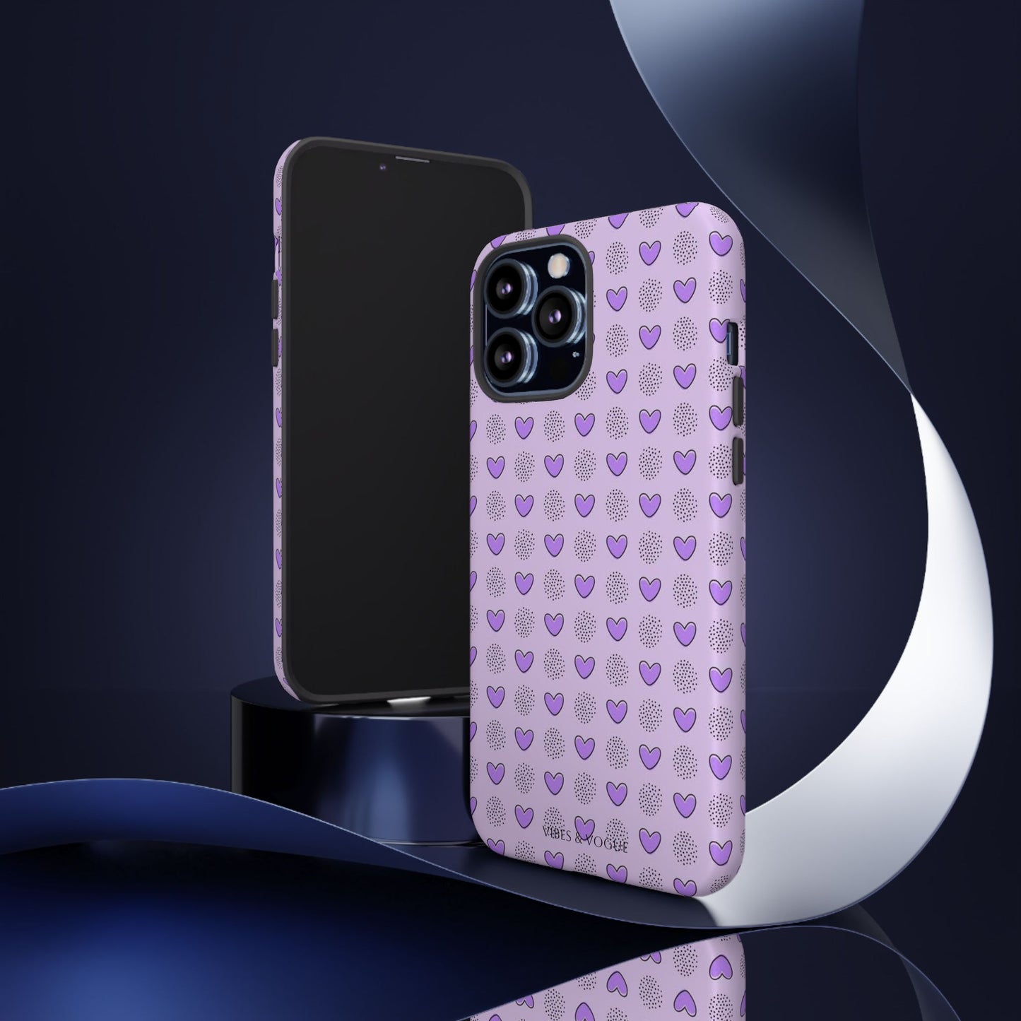 Purple Heart Pattern Phone Case - Tough Cases for a Stylish & Protective Vibe