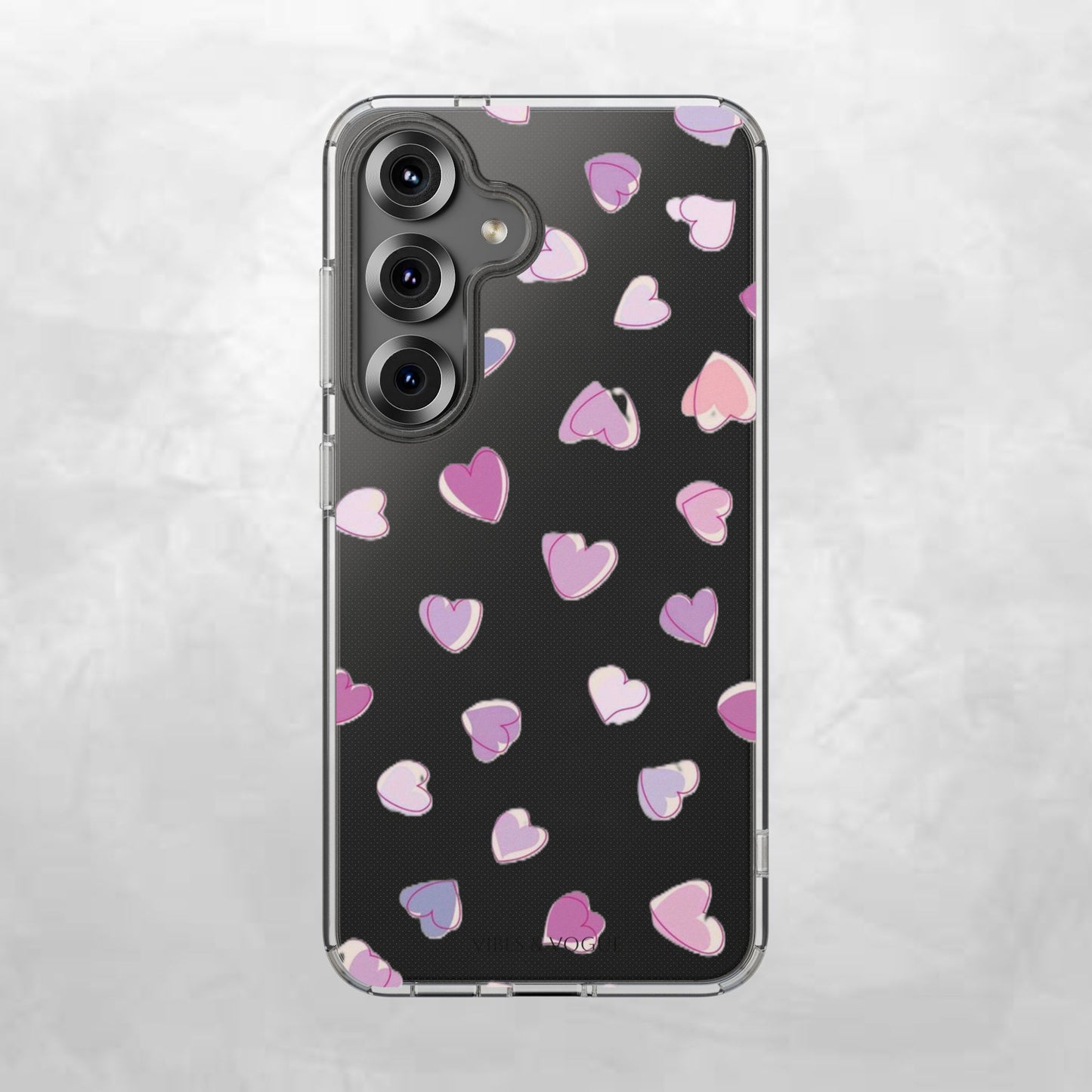 Heart Pattern Clear Case, Cute Phone Cover, Valentine's Day Gift, Trendy Phone Accessory, Love Theme Case