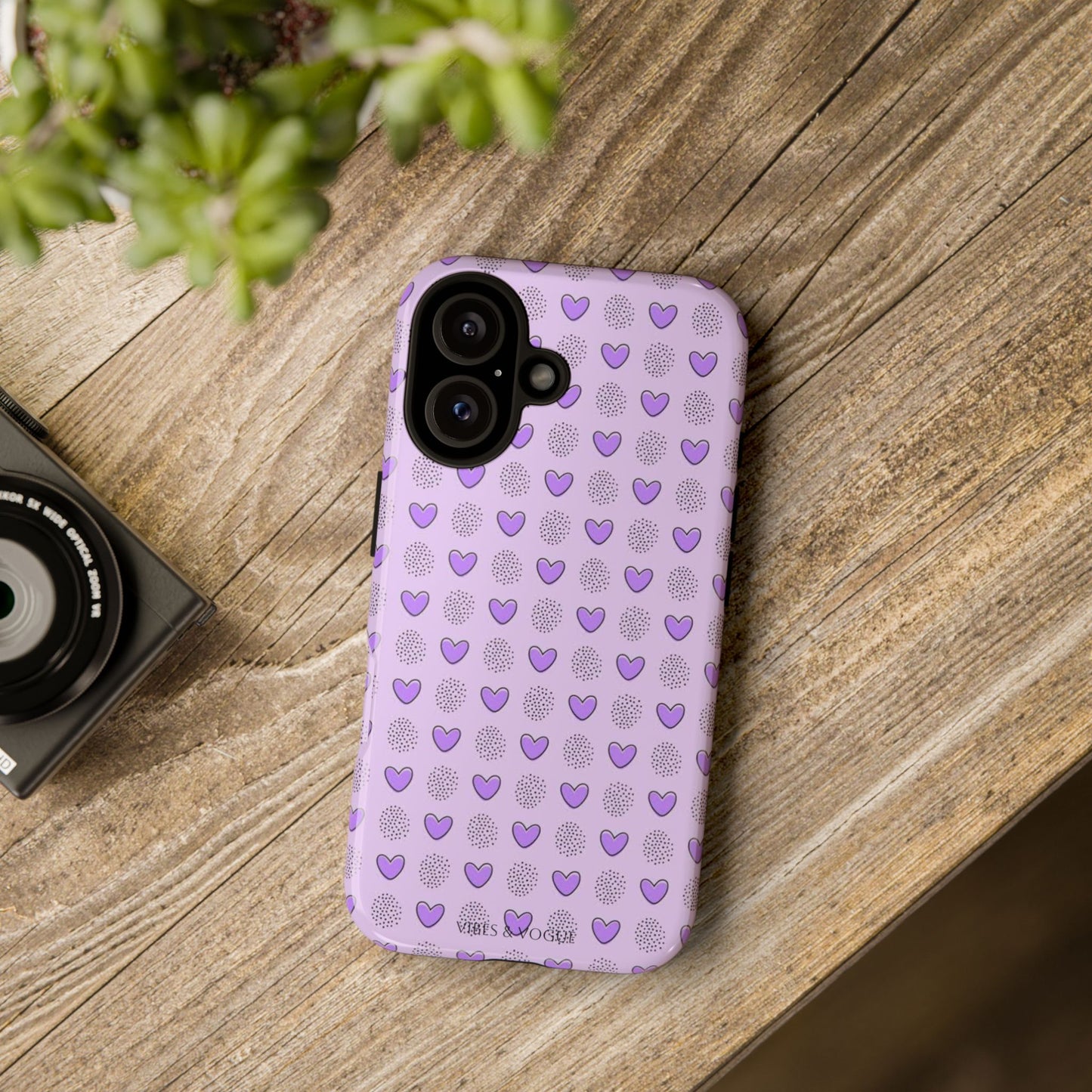 Purple Heart Pattern Phone Case - Tough Cases for a Stylish & Protective Vibe