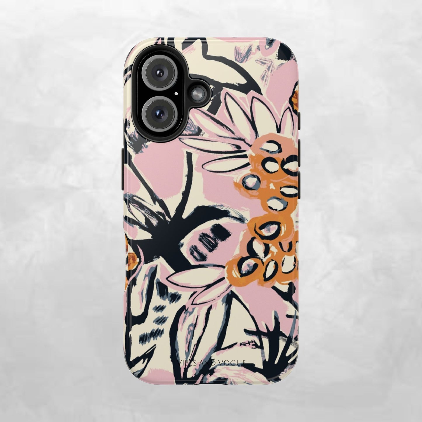 Purple Ocean Creatures Tough Phone Case — Jellyfish, Turtle & Floral Protective Cover