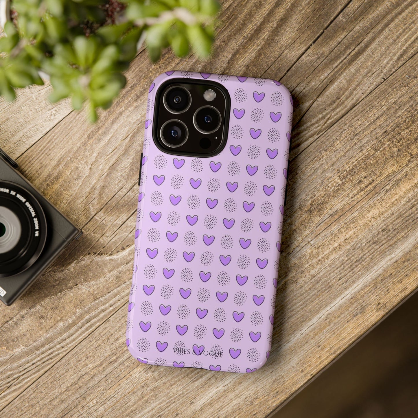 Purple Heart Pattern Phone Case - Tough Cases for a Stylish & Protective Vibe