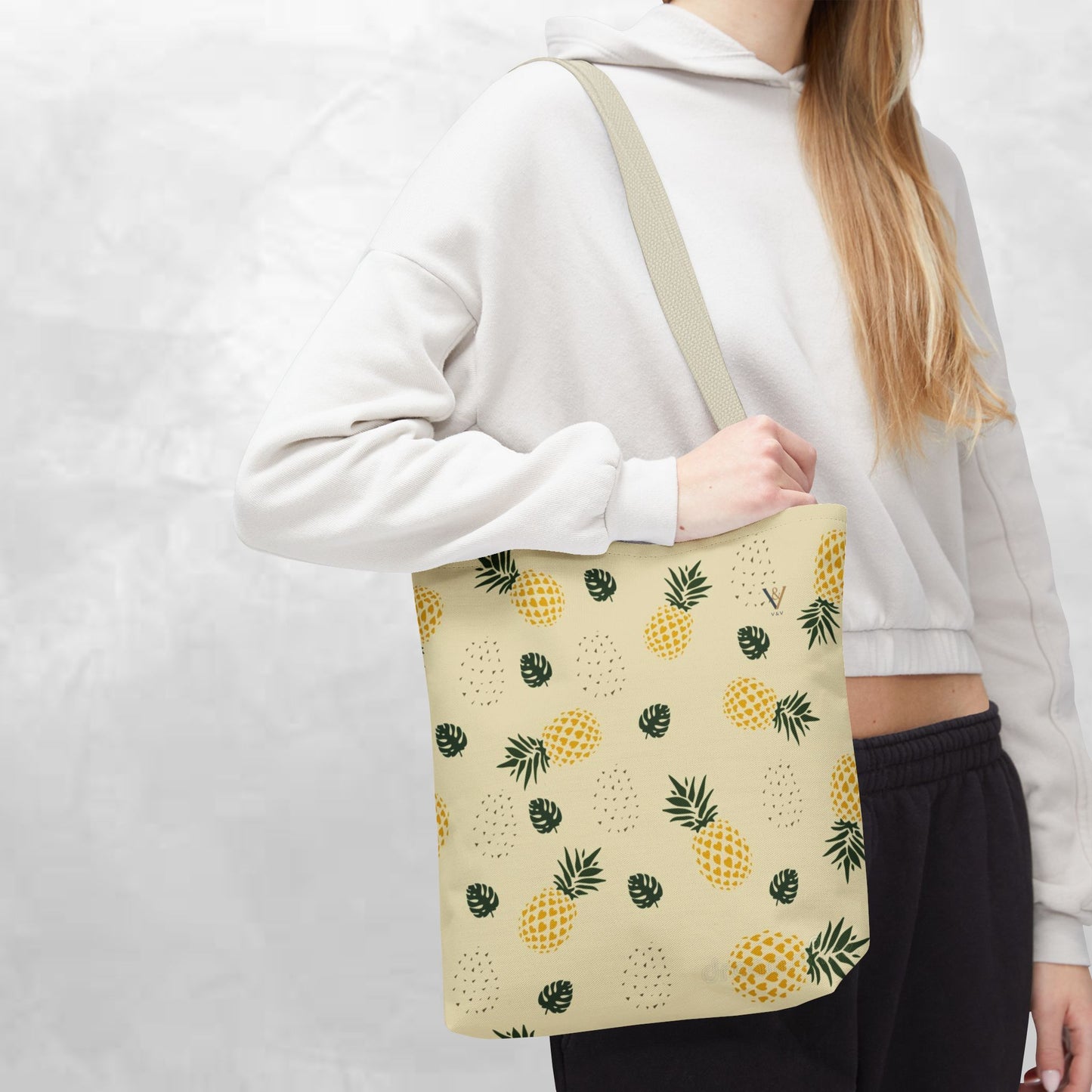 Pineapple Print Tote Bag, Eco-Friendly Carryall, Beach Bag, Summer Vibes, Gift for Her, Reusable Shopper