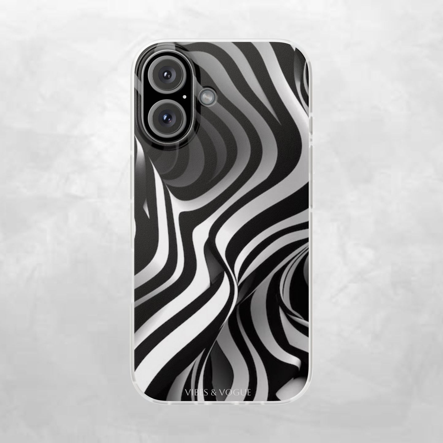 Stylish Phone Cases, Trendy Flexi Cases for iPhone, Black and White Art Case, Gifts for Him/Her, Phone Accessories, Unique Design