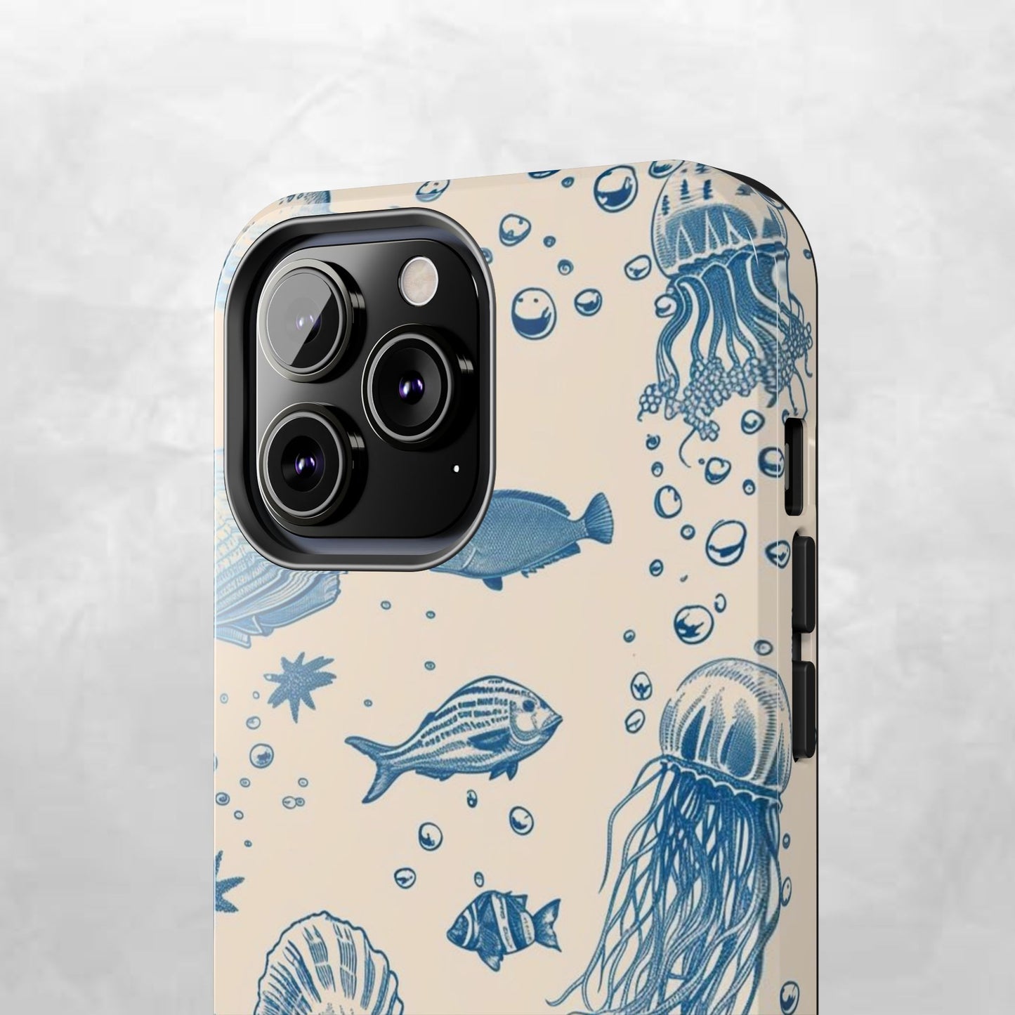 Ocean Blue Marine Pattern Tough Phone Case