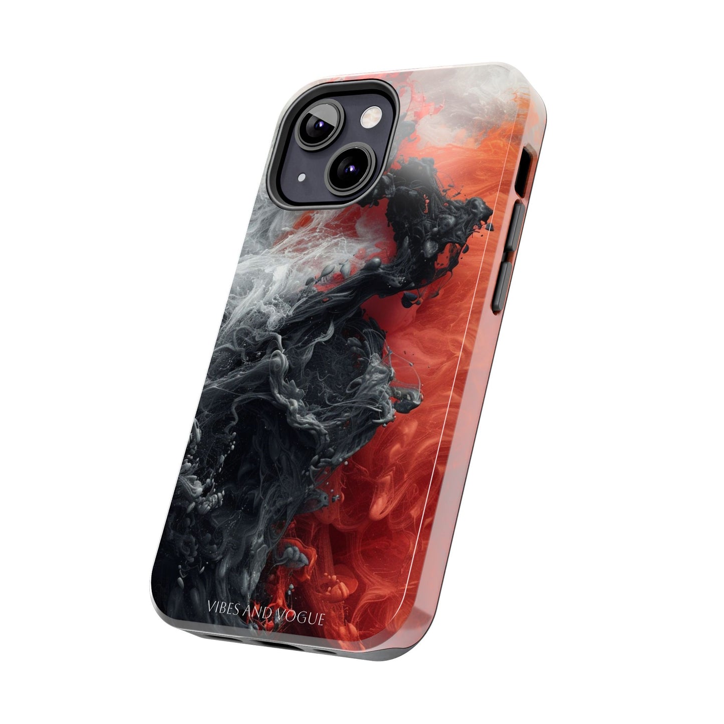 Abstract Red & Black Smoke Tough Phone Case — Vibes and Vogue Protective Cover