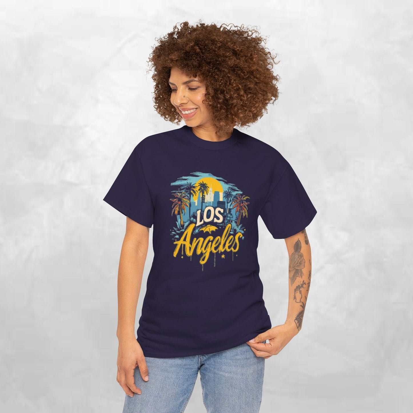 Los Angeles Sunset Unisex Heavy Cotton Tee - Casual Comfortable Streetwear